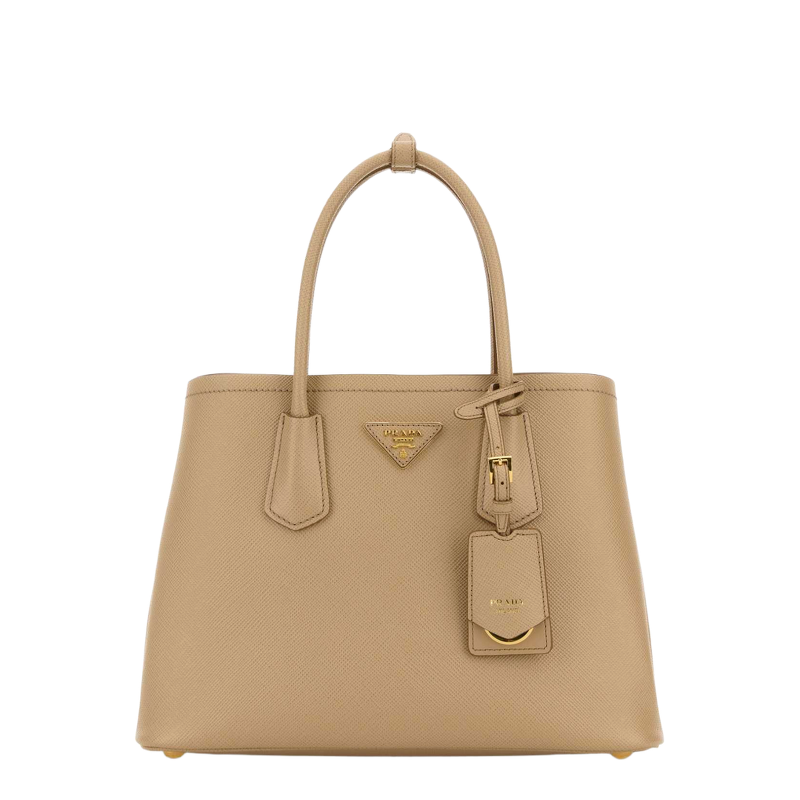 Sand Leather Small Double Handbag