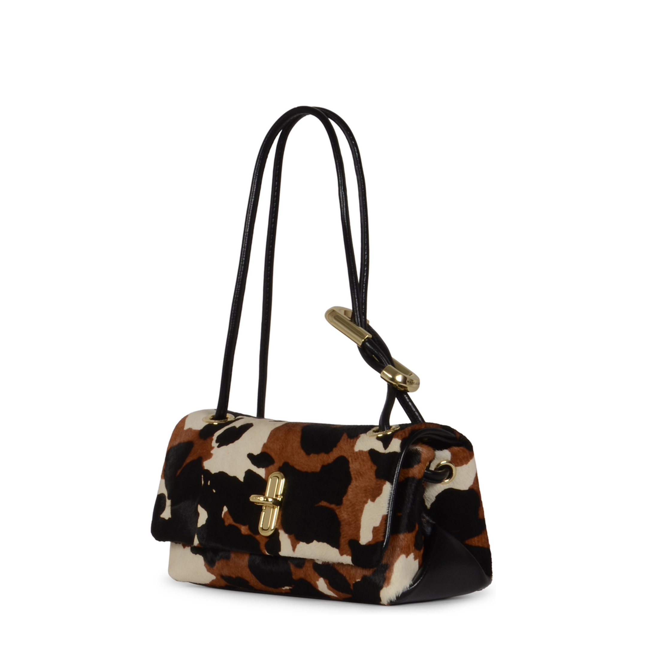 Mini Dual Hair-Calf Shoulder Bag - Brown