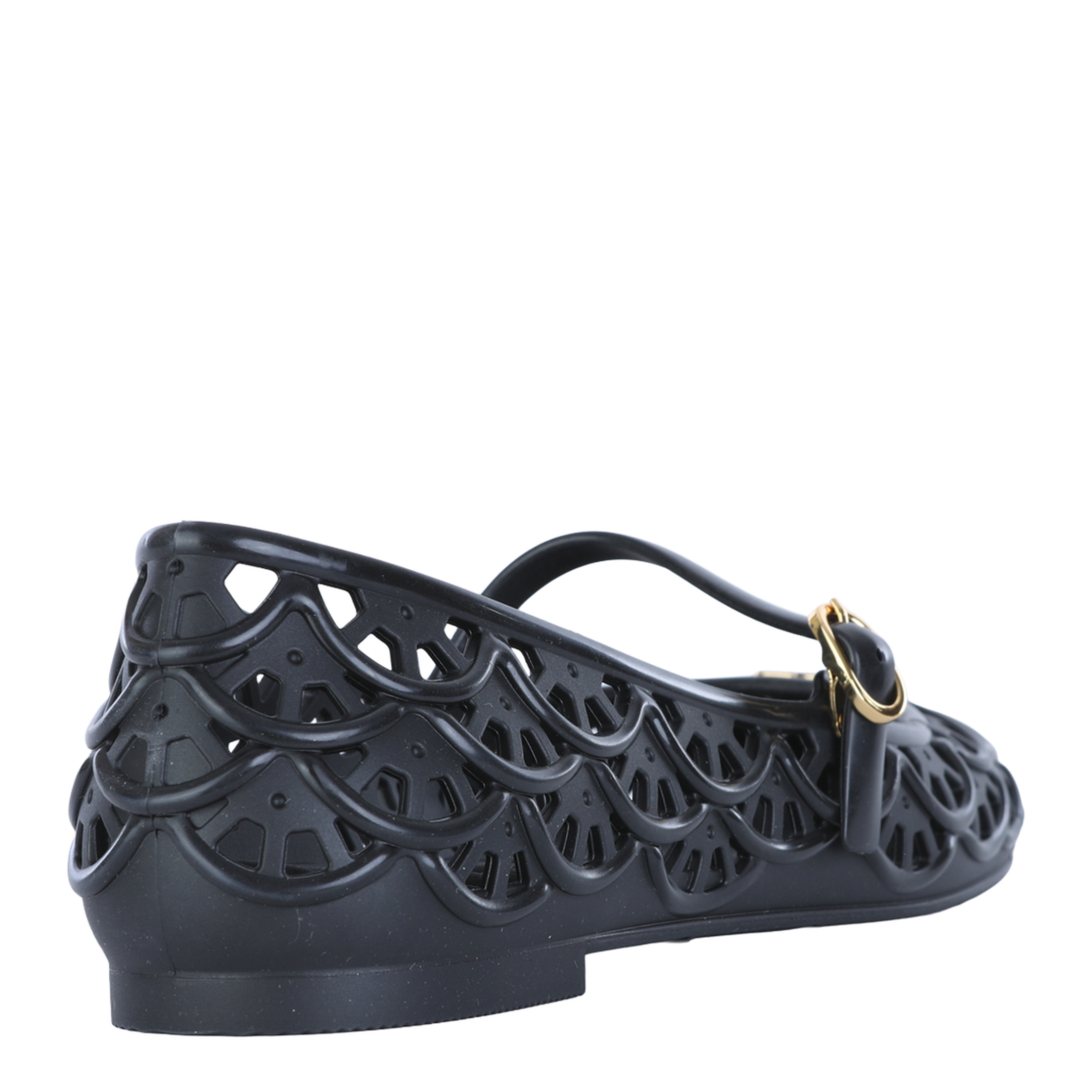 Black VLogo Signature Rubber Ballet Flats