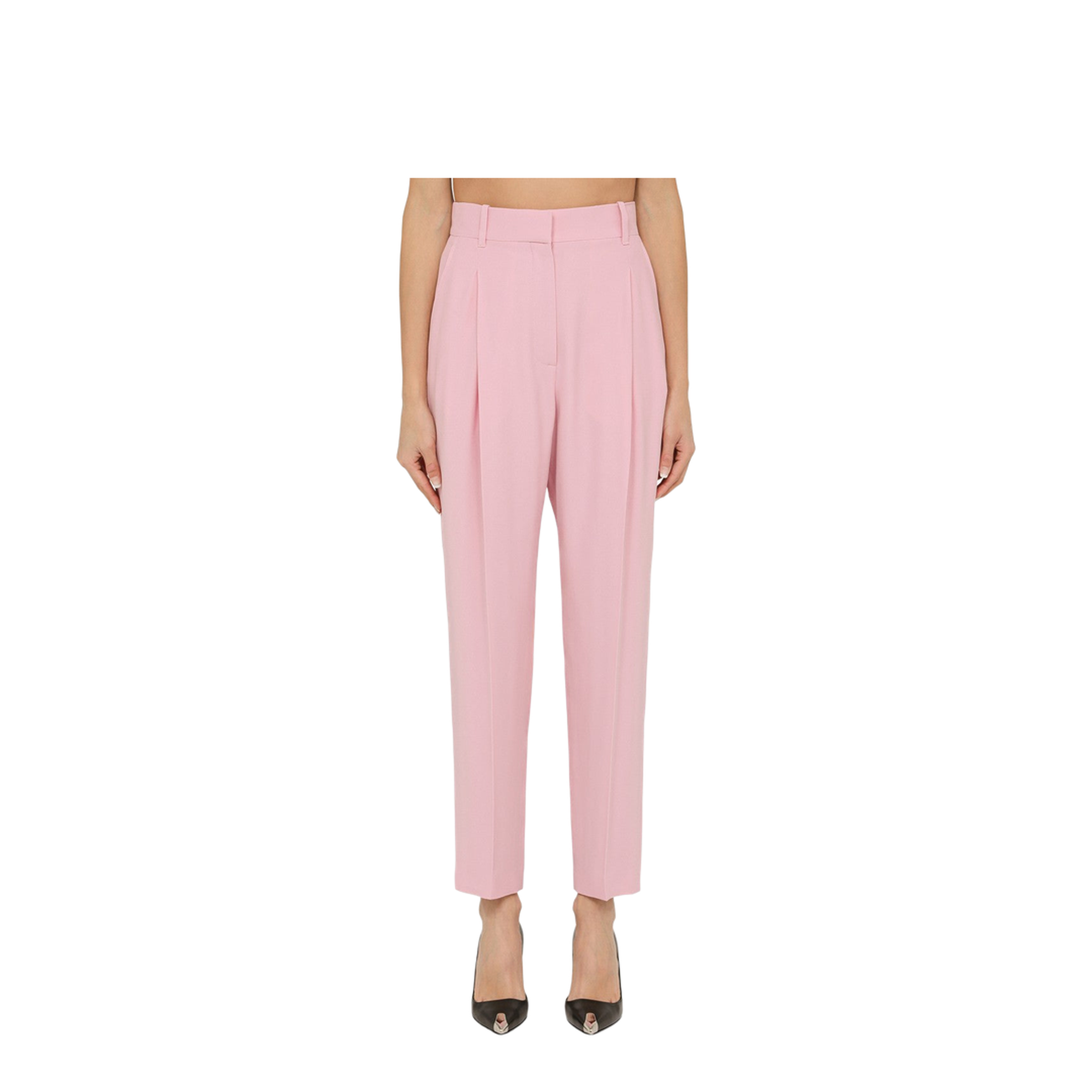 MAYFEYR - Alexander Mcqueen - Pink Regular Trousers With Pleats - 780720QEAAA5067