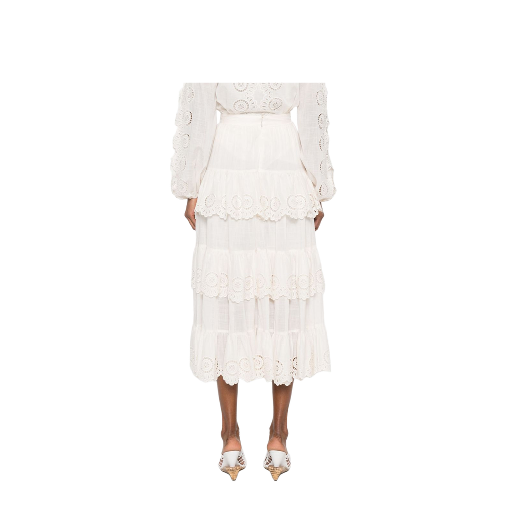 High-Rise A-Line Midi Skirt