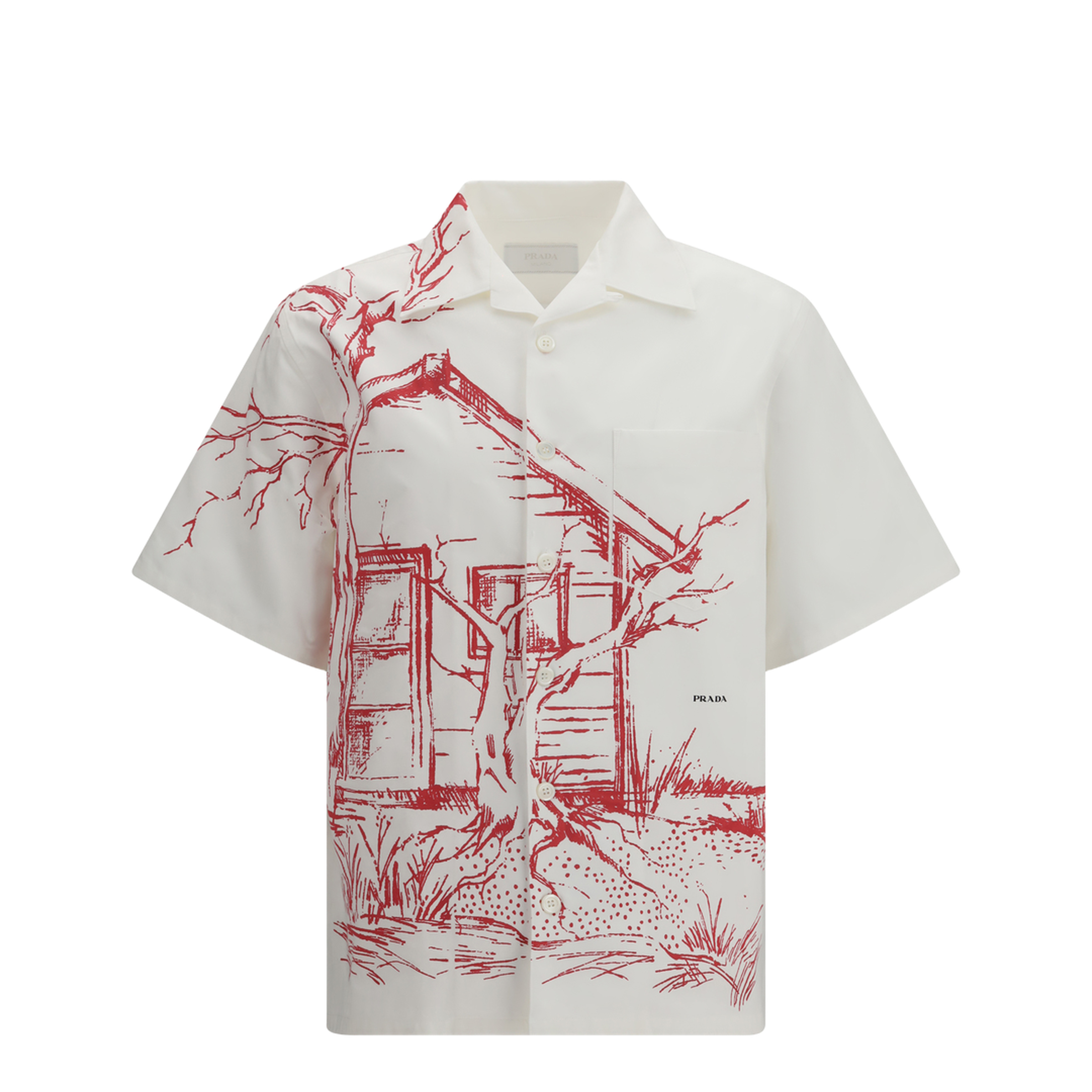 MAYFEYR - Prada - Printed Bowling Shirt With Cabin Print - UCS414SUMO184F