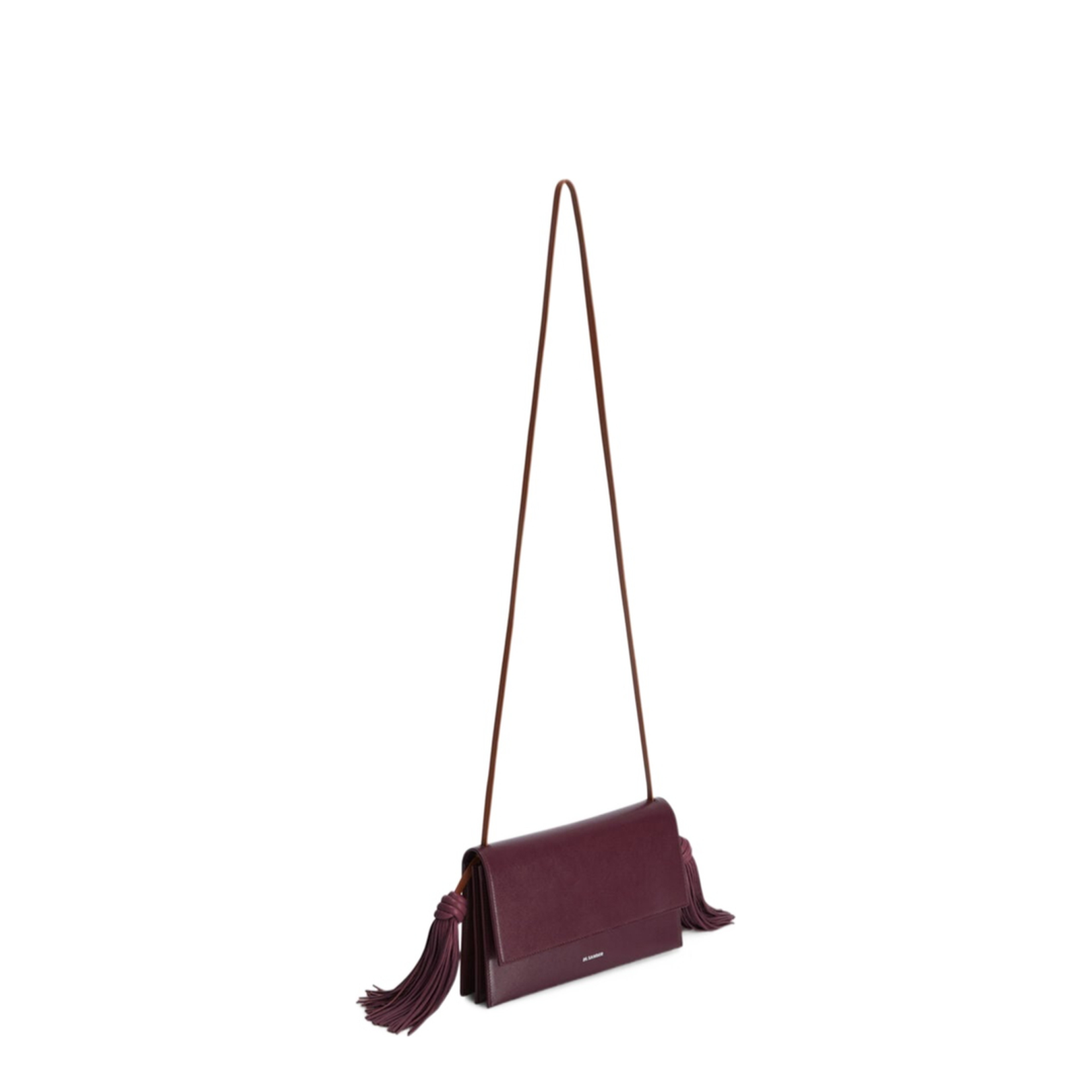Leather Crossbody Bag with Side Tassels