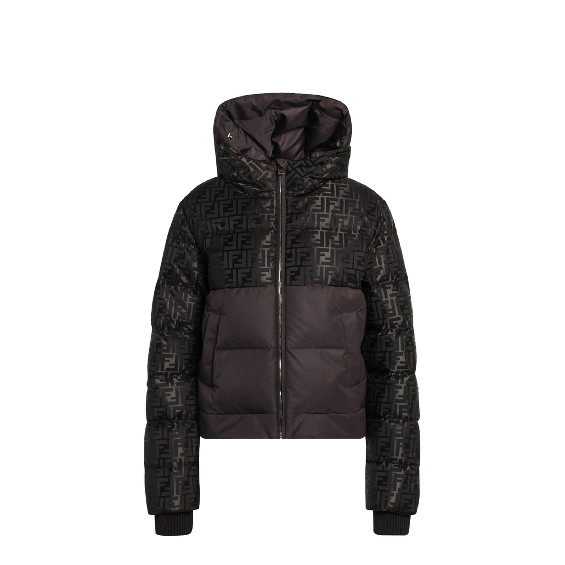Puffer Jacket Technical Fabric Brown