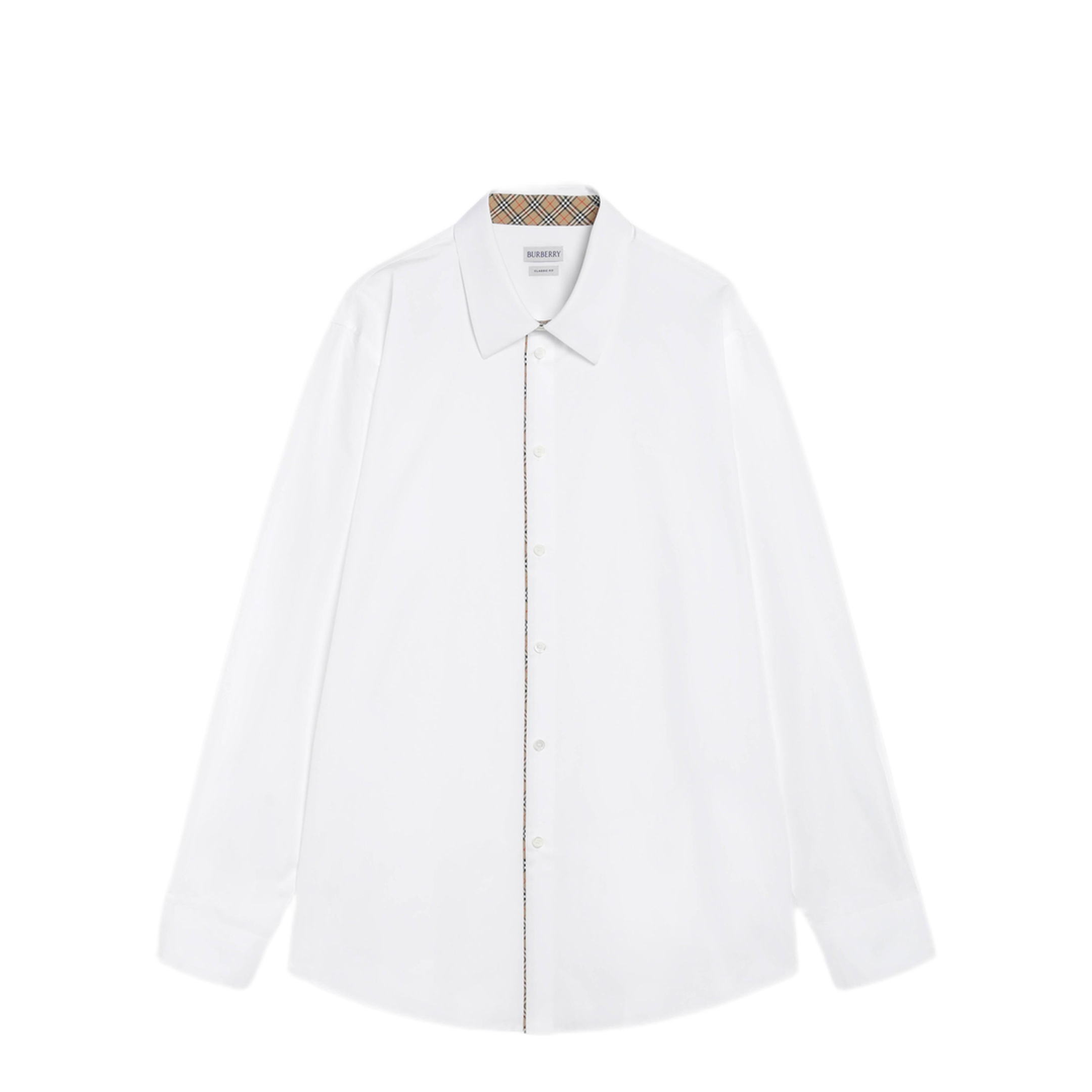 MAYFEYR - Burberry - Classic-Fit Cotton Poplin Shirt With Check Trim - 8127274136633A1462