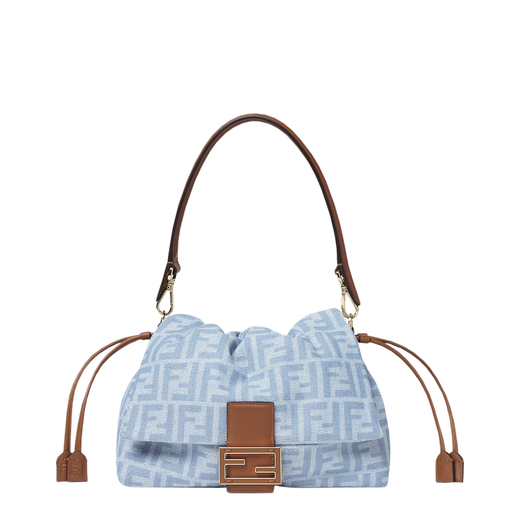 Mamma Baguette Medium Calfskin Shoulder Bag - Light Blue