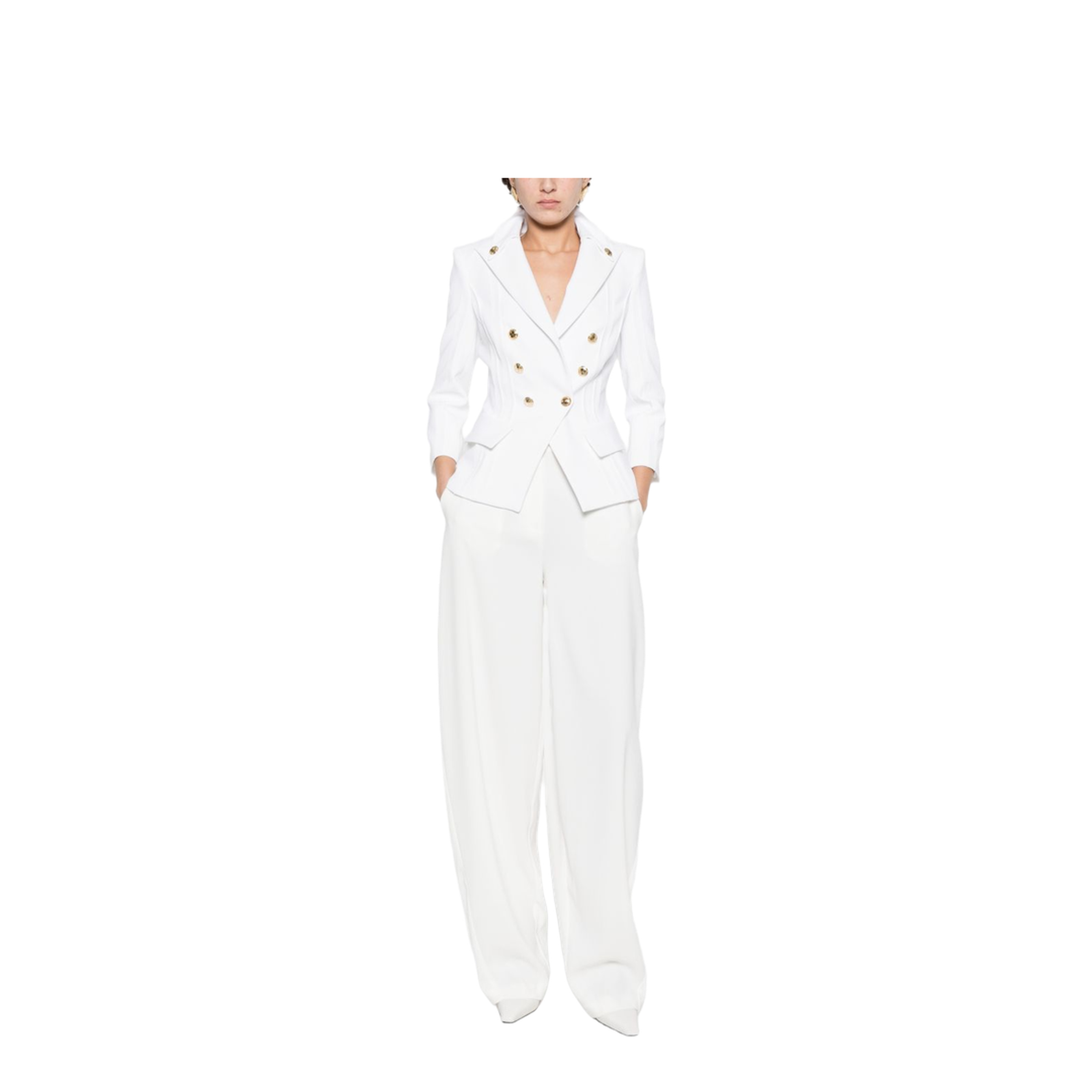 MAYFEYR - Elisabetta Franchi - Trousers Ivory - PA17861E2360