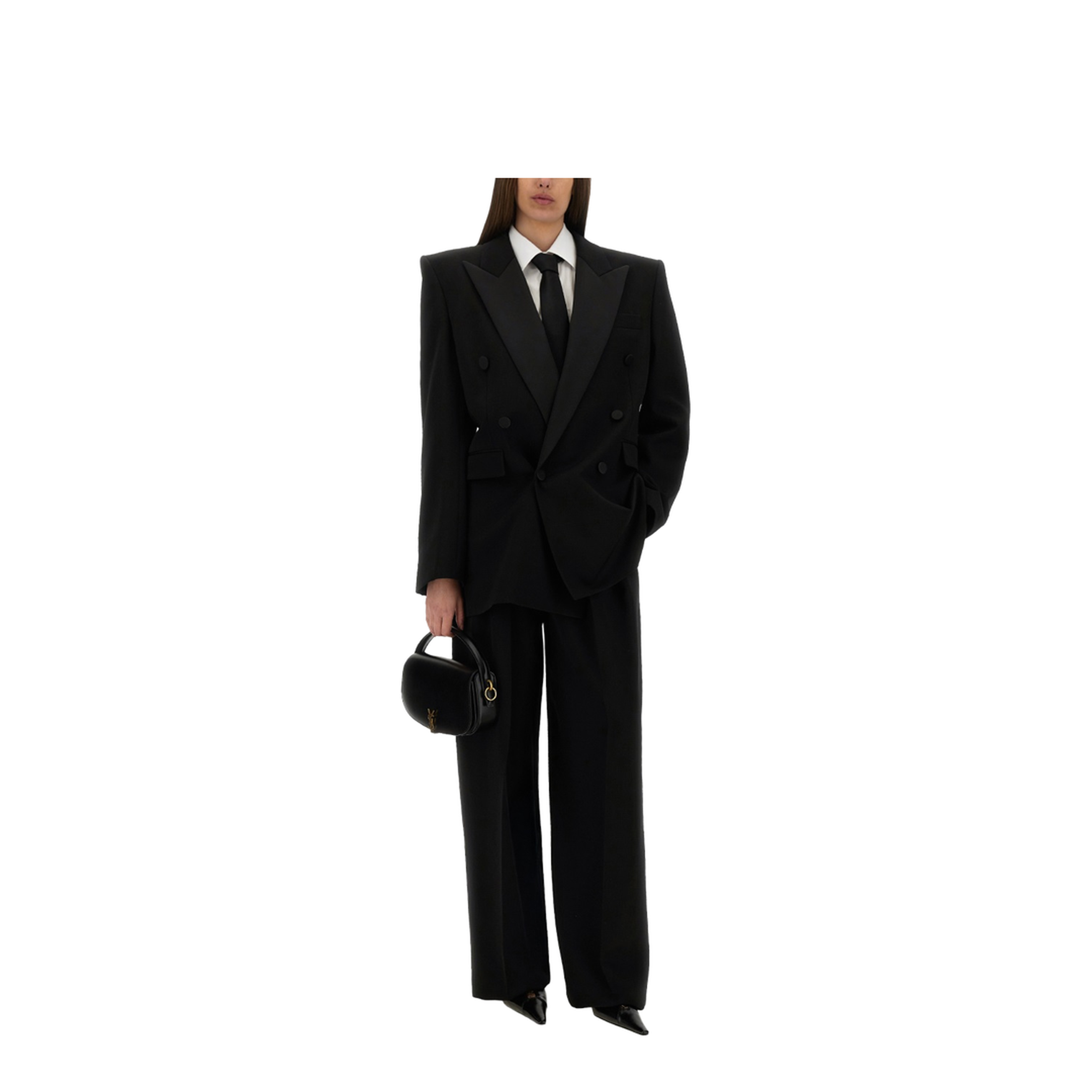 Wide-Leg Pants in Grain De Poudre