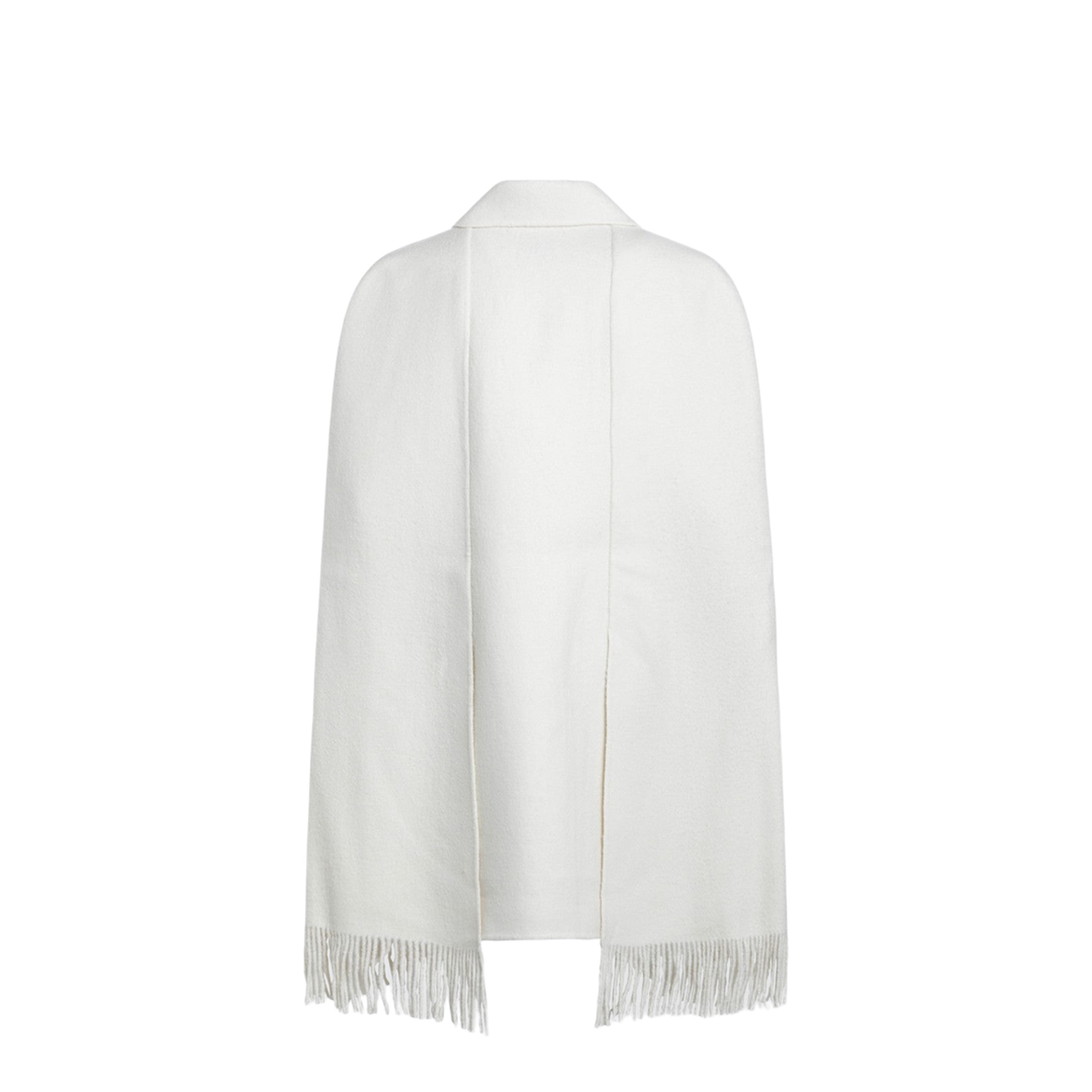 MAYFEYR - Toteme - White Cape Jacket With Fringes - 261-WRO0266FB0471264