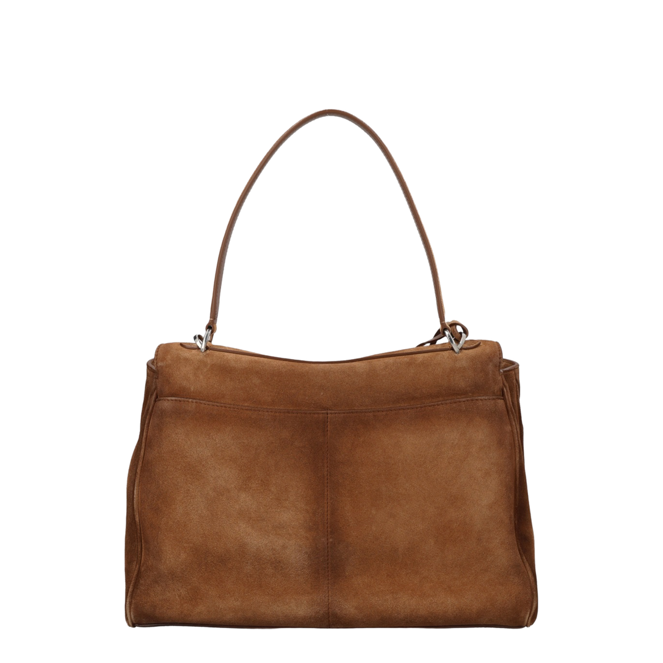 Rodeo Medium Waxed Suede Calfskin Handbag - Camel