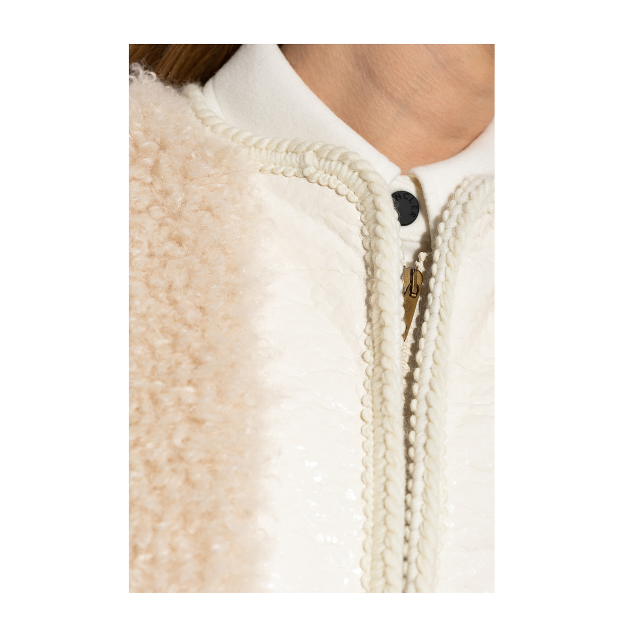 Light Beige Tournel Teddy Padded Gilet