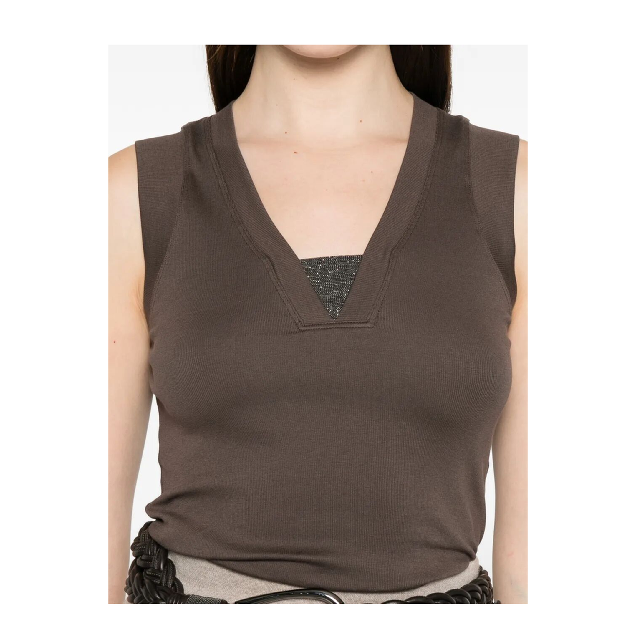 MAYFEYR - Brunello Cucinelli - Stretch Cotton Jersey Tank Top With Precious Faux-Layering - M0TC8EL672