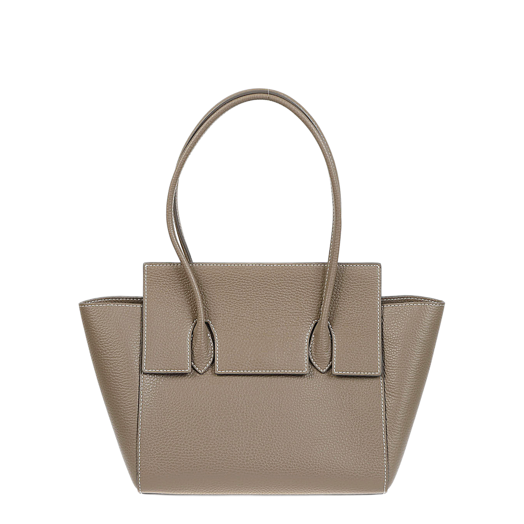 MAYFEYR - ROUNN - Felice Flap Leather Tote Bag - FELICEFLAP26TAUPE