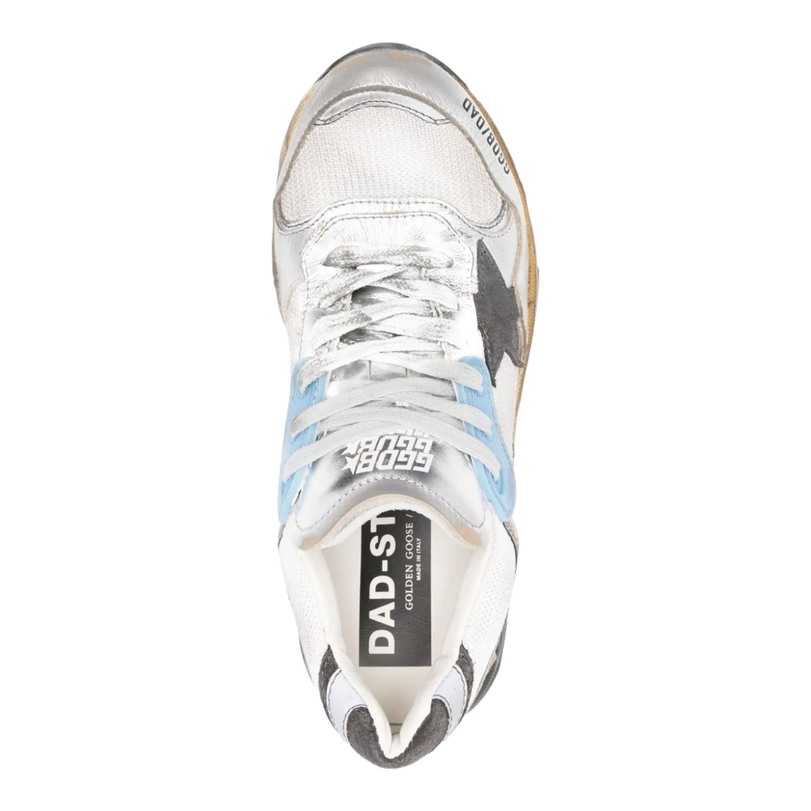 Dad-Star in Mesh and Silver Foiled Leather