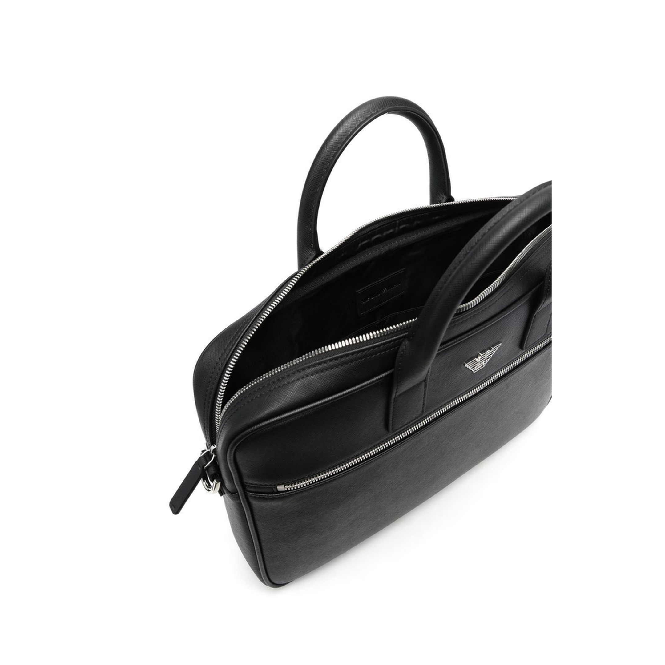 ASV Regenerated Saffiano Leather Business Bag - Black