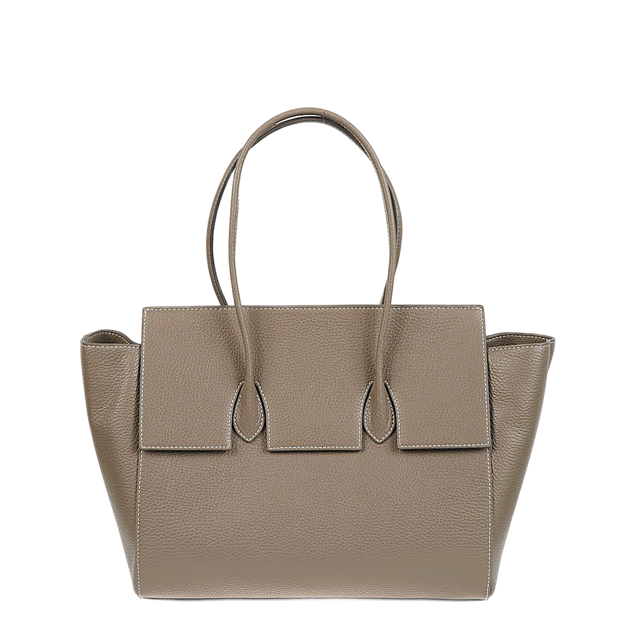 MAYFEYR - ROUNN - Felice Flap Leather Tote Bag - FELICEFLAP31TAUPE