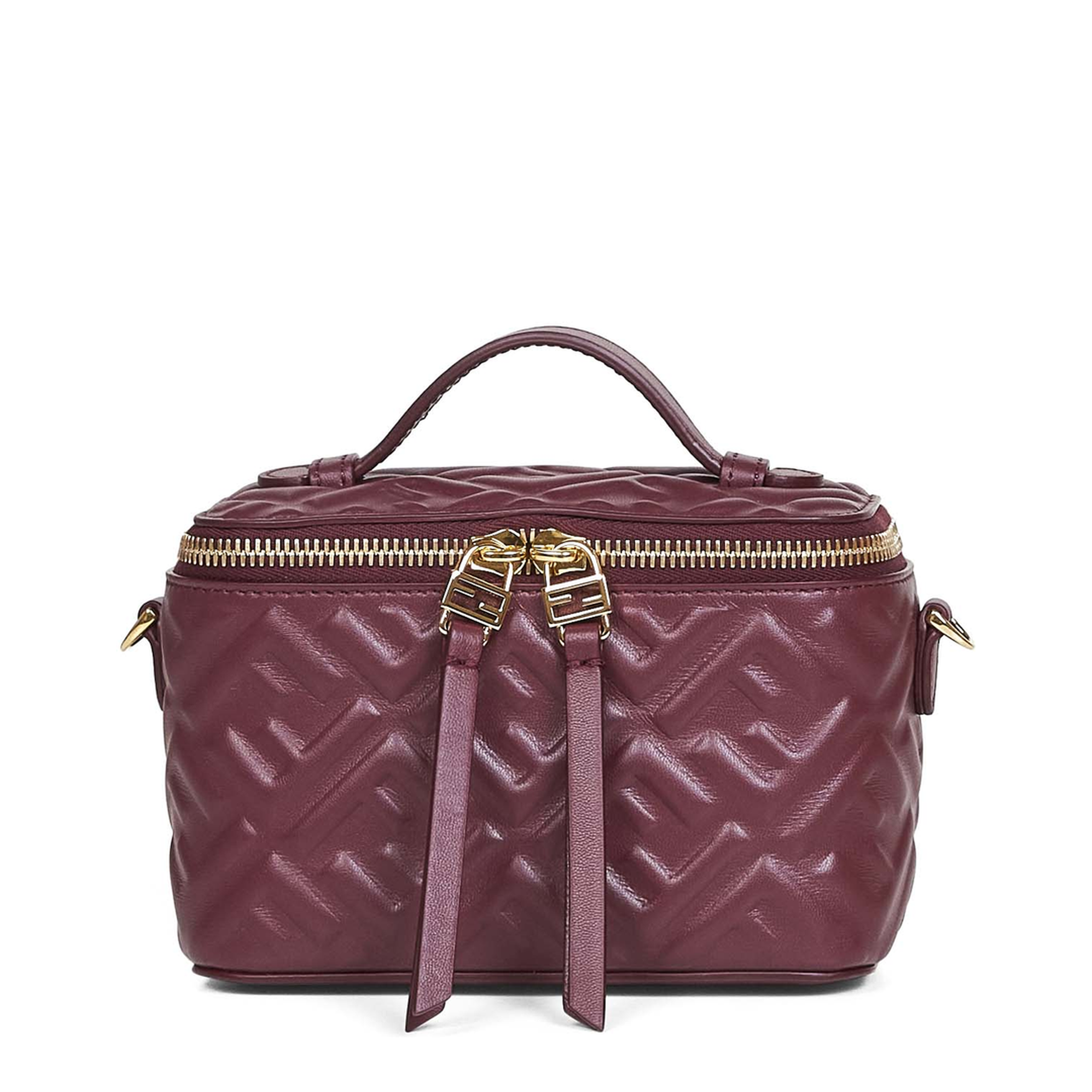 Vanity Satchel Bag Leather Red