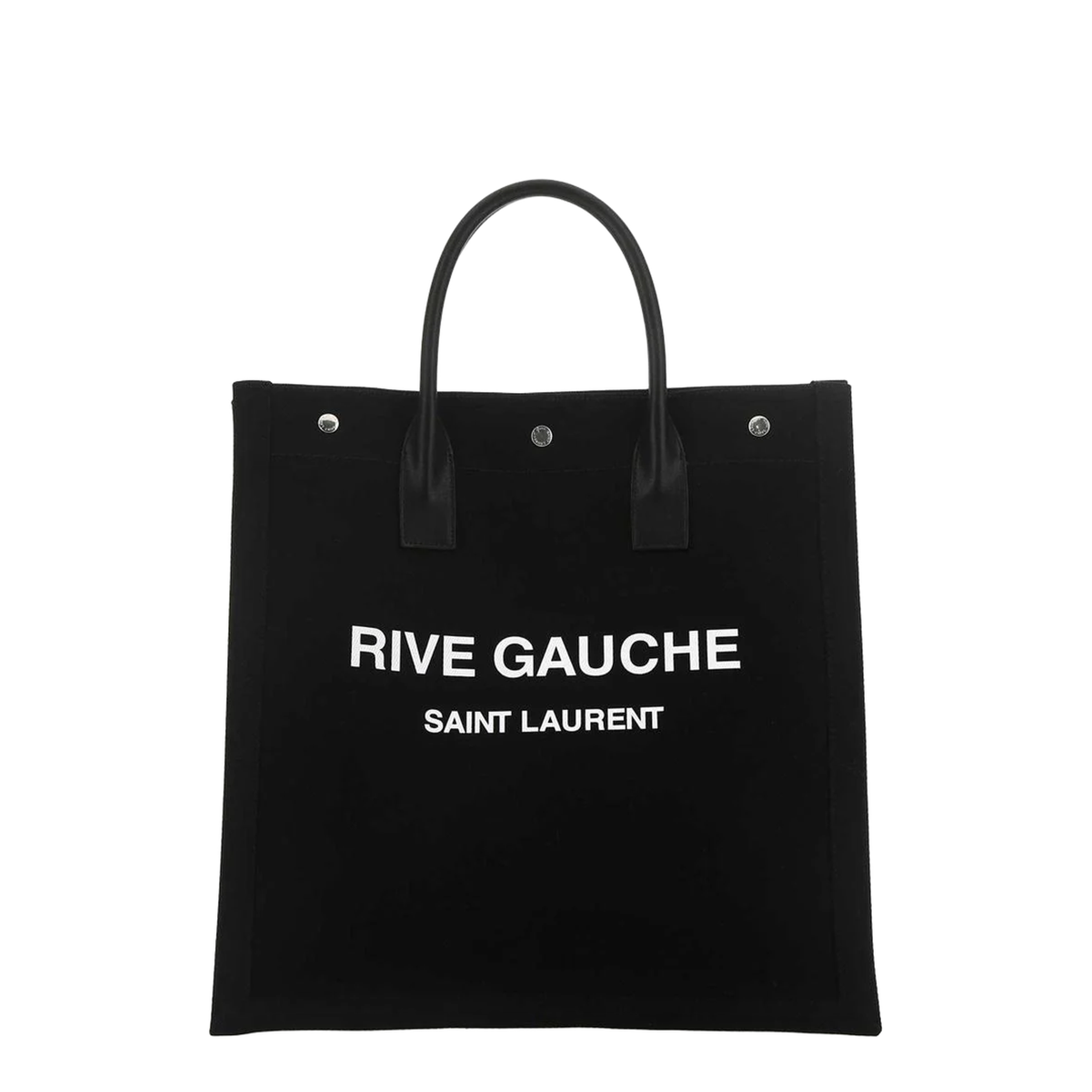 Rive Gauche North/South Tote Bag In Printed Canvas And Leather
