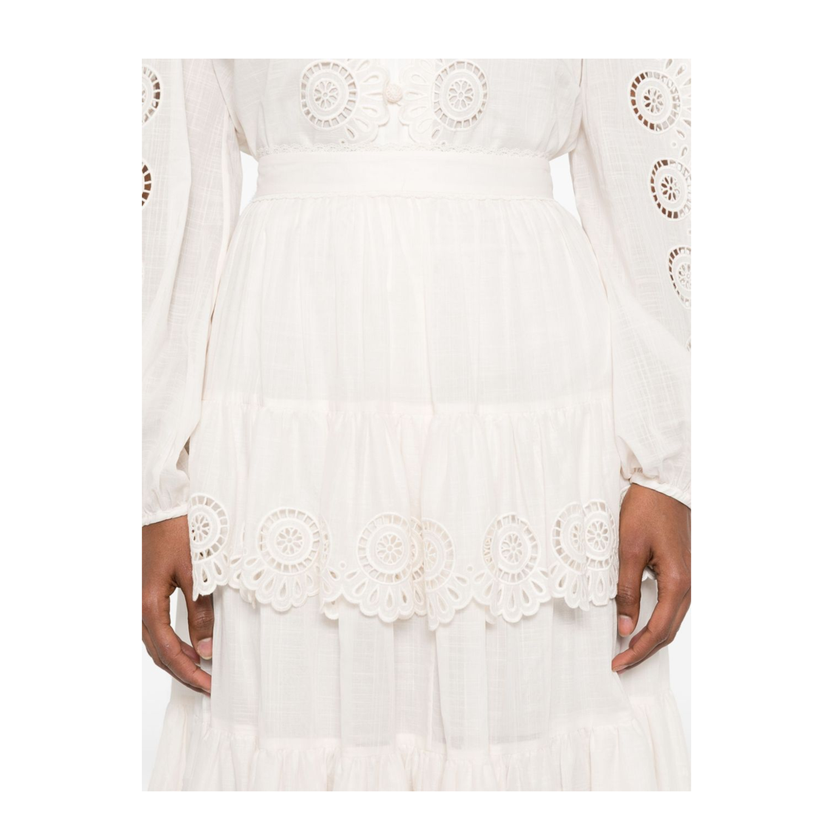 High-Rise A-Line Midi Skirt