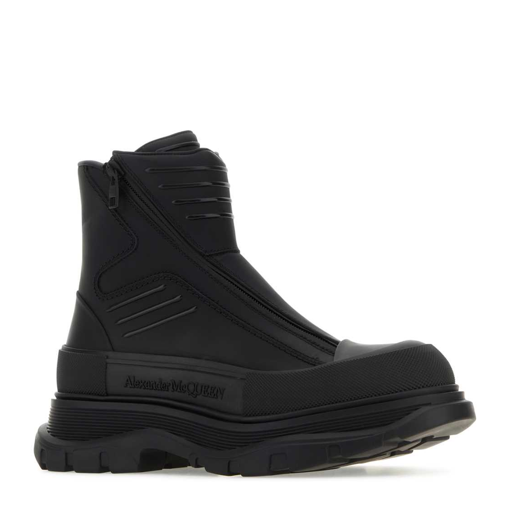 MAYFEYR - Alexander Mcqueen - Tread Slick Leather Zip-Up Ankle - 757712WHYKF1000