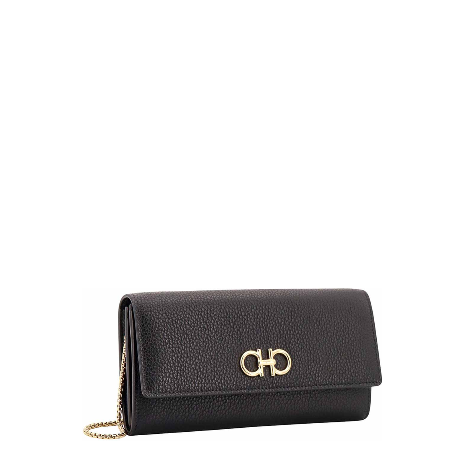Leather Wallet with Iconic Gancini Detail