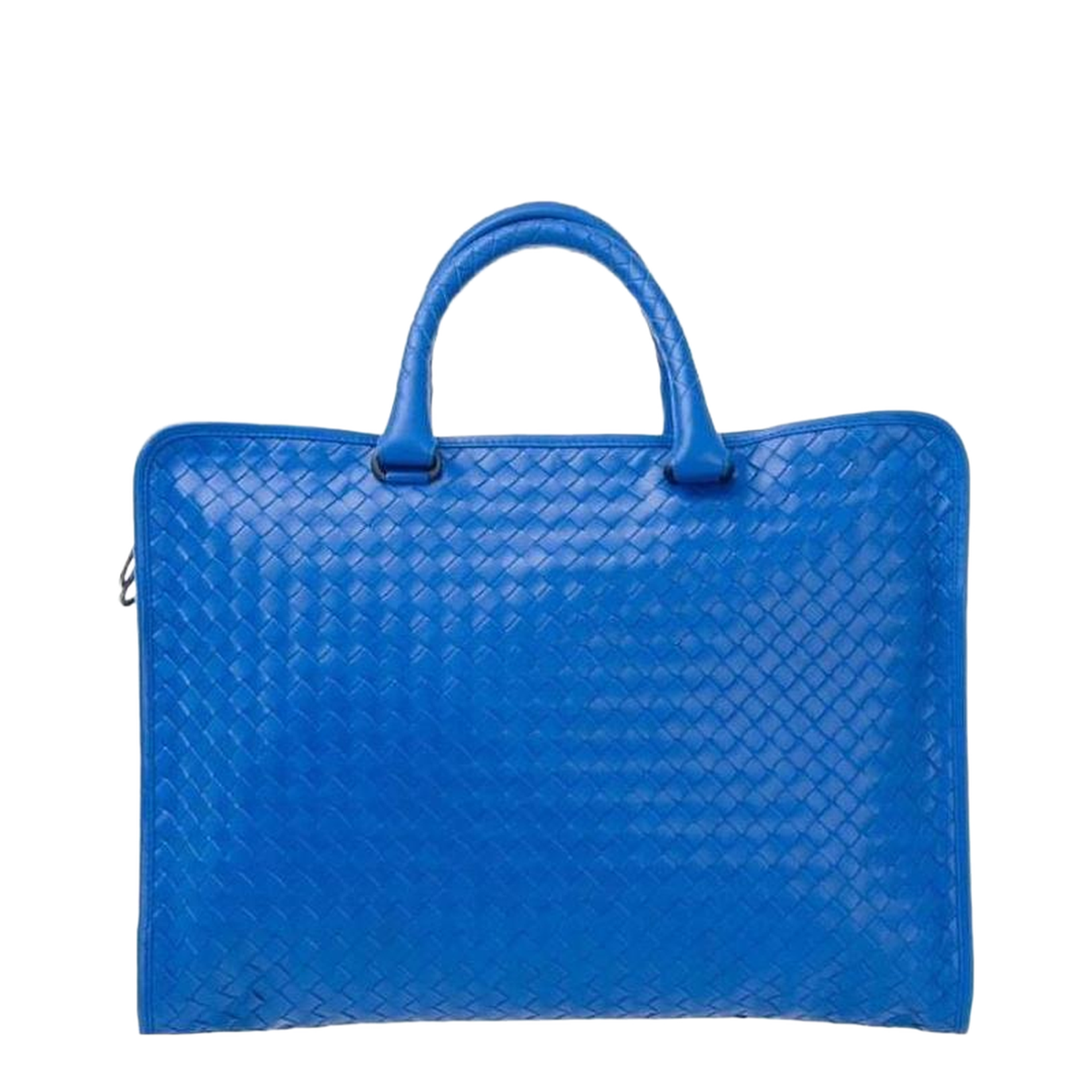 Intrecciato Leather Briefcase - Blue