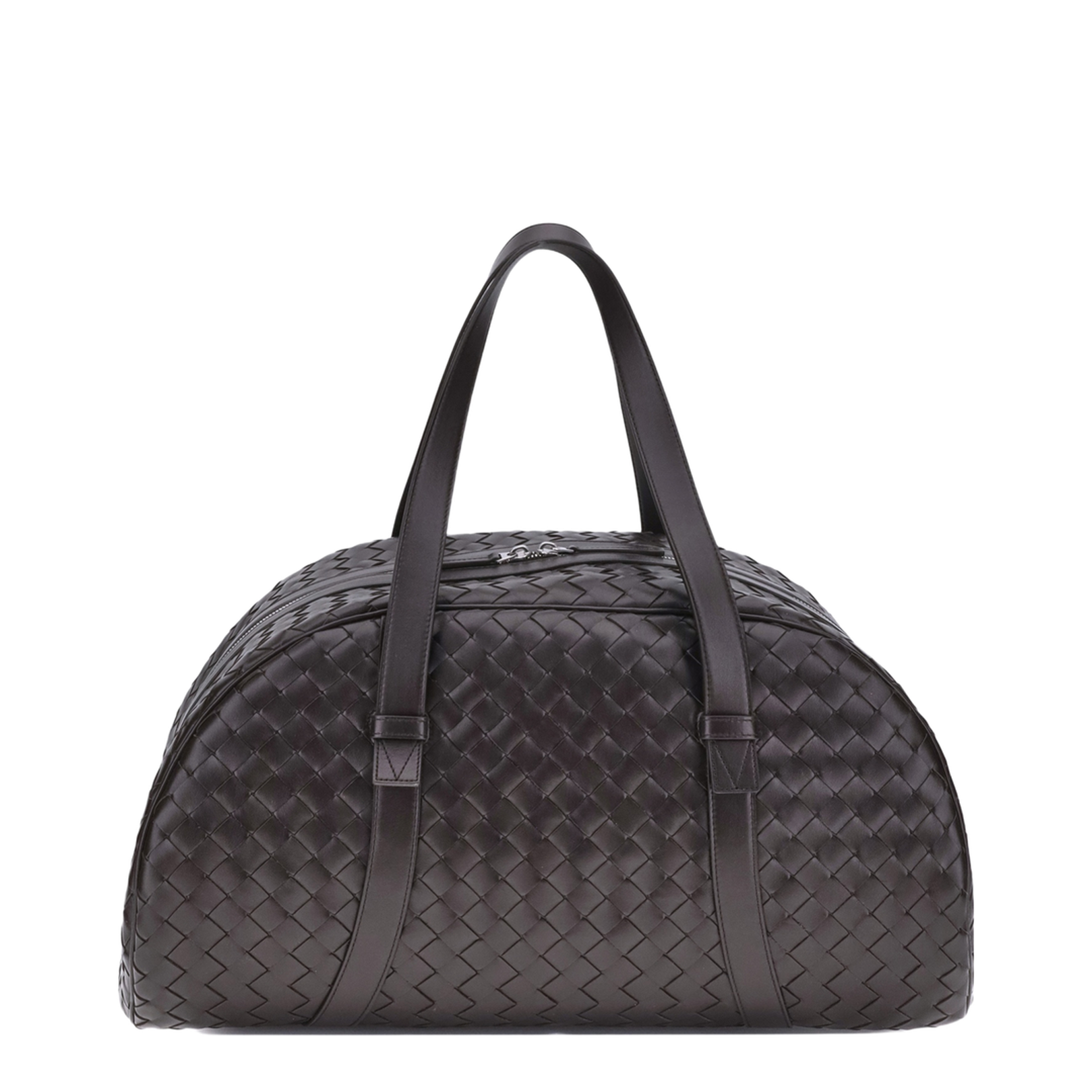 Intrecciato Leather Duffel Bags - Black