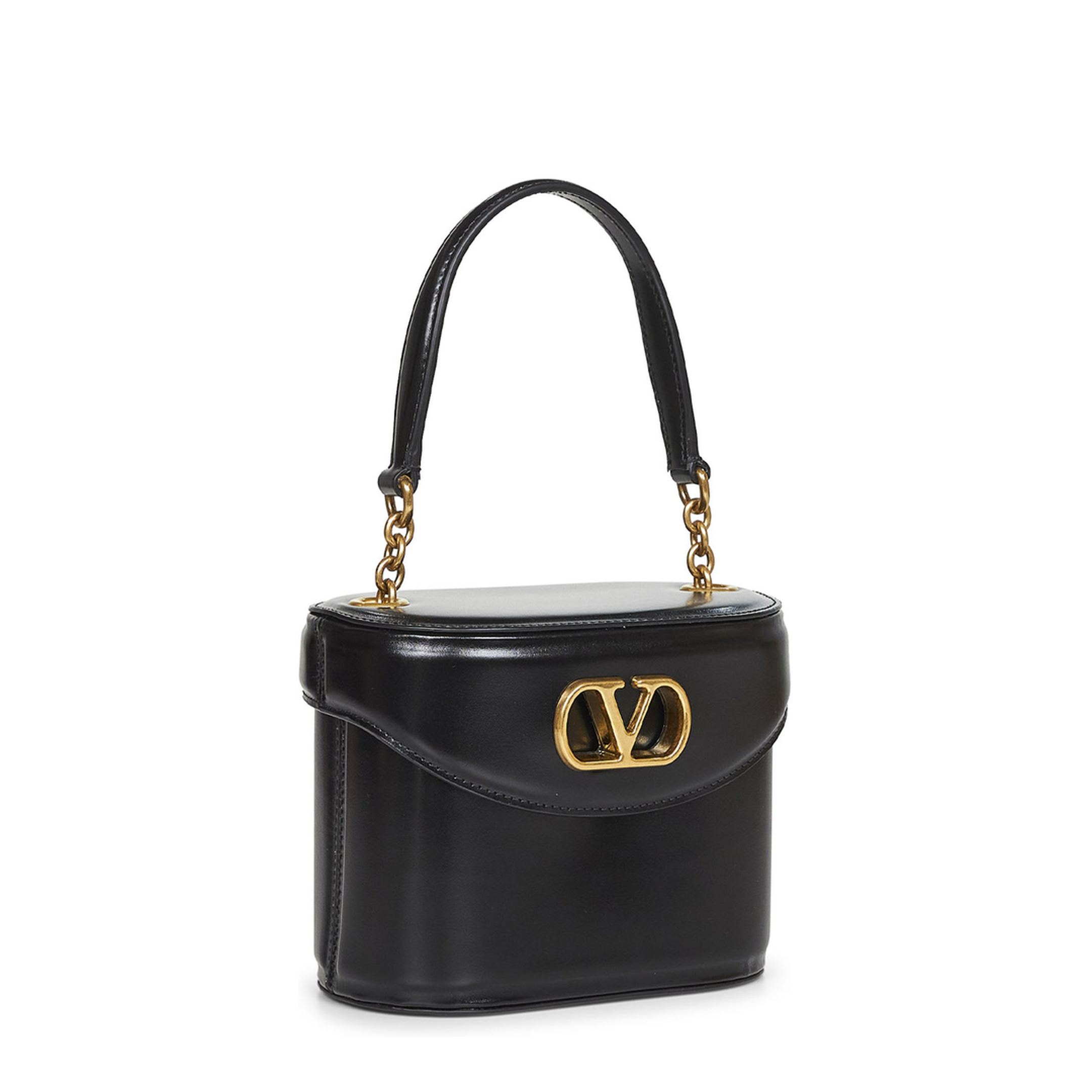 Black Leather Vanity Bag