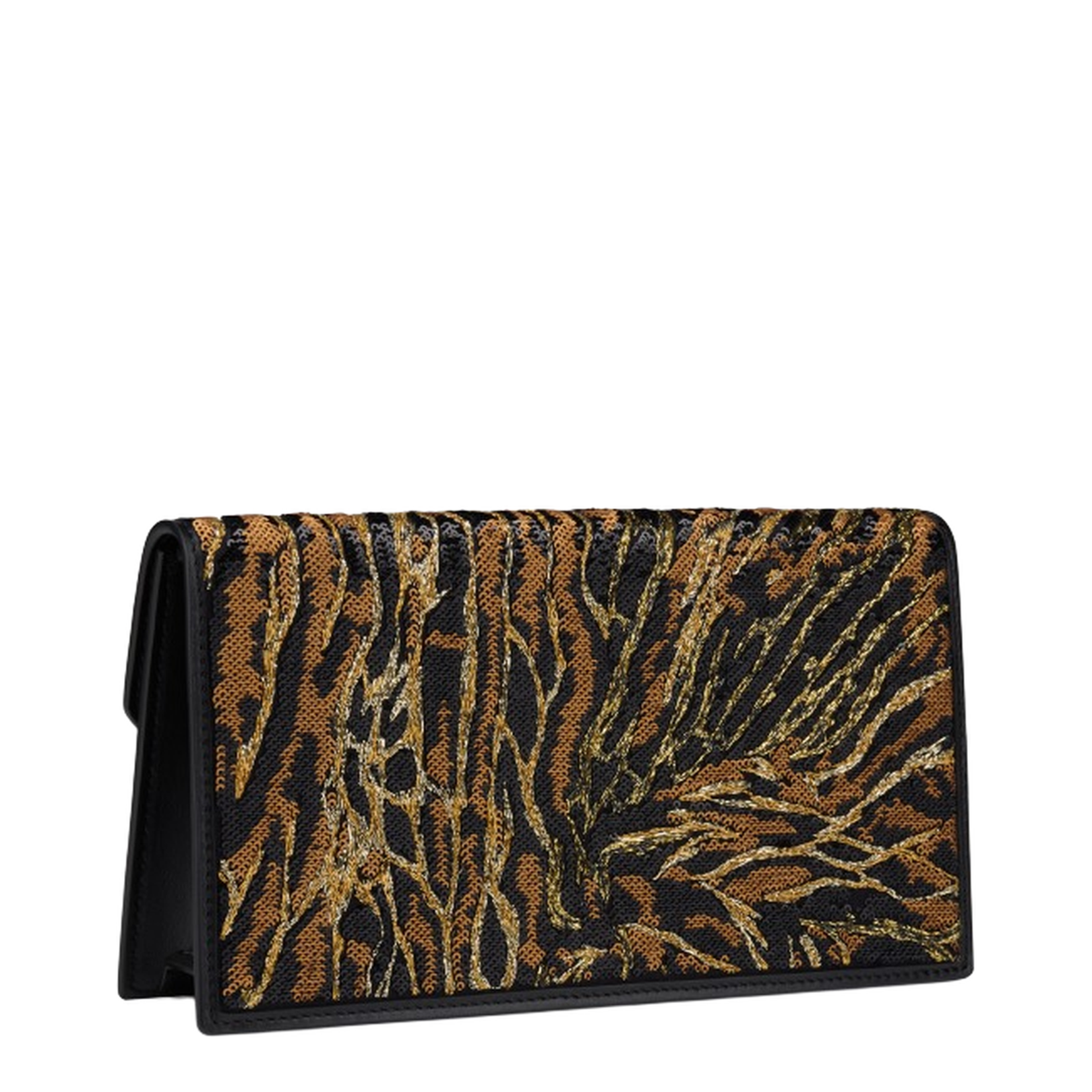 Embroidered Crepe Satin Bag