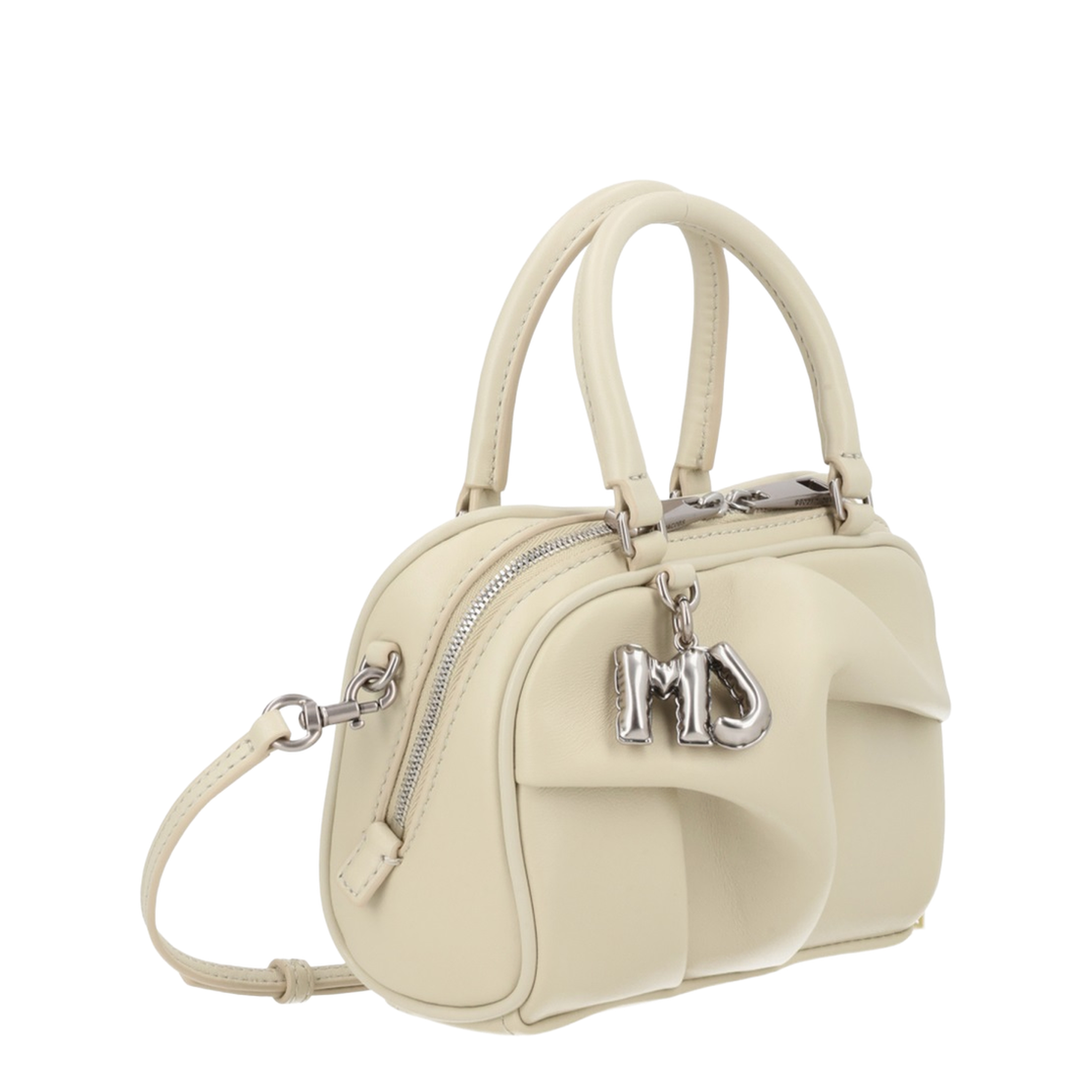 The Wave Mini Lamb Leather Bag - Bone