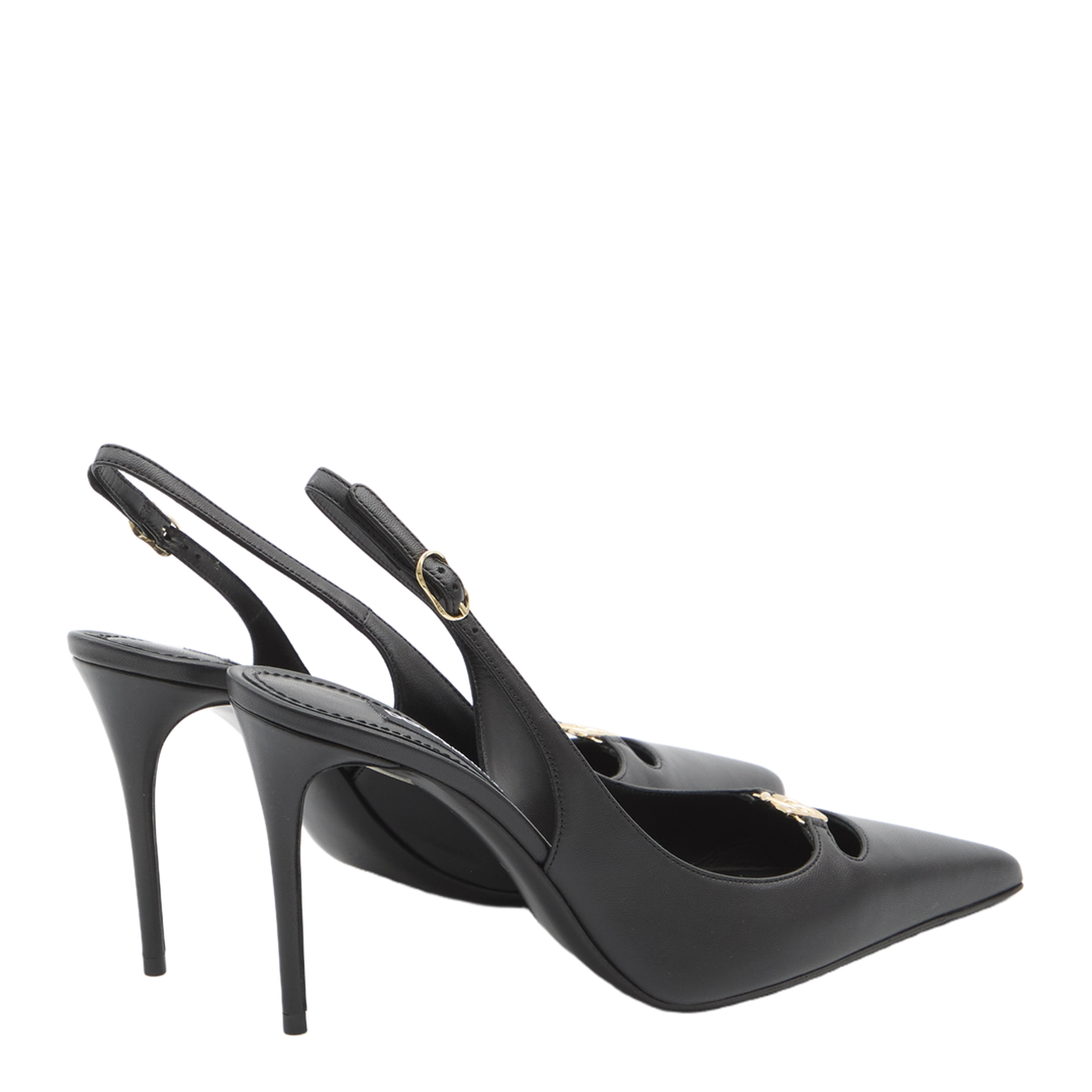 Leather Pump With Metal Dg Logo