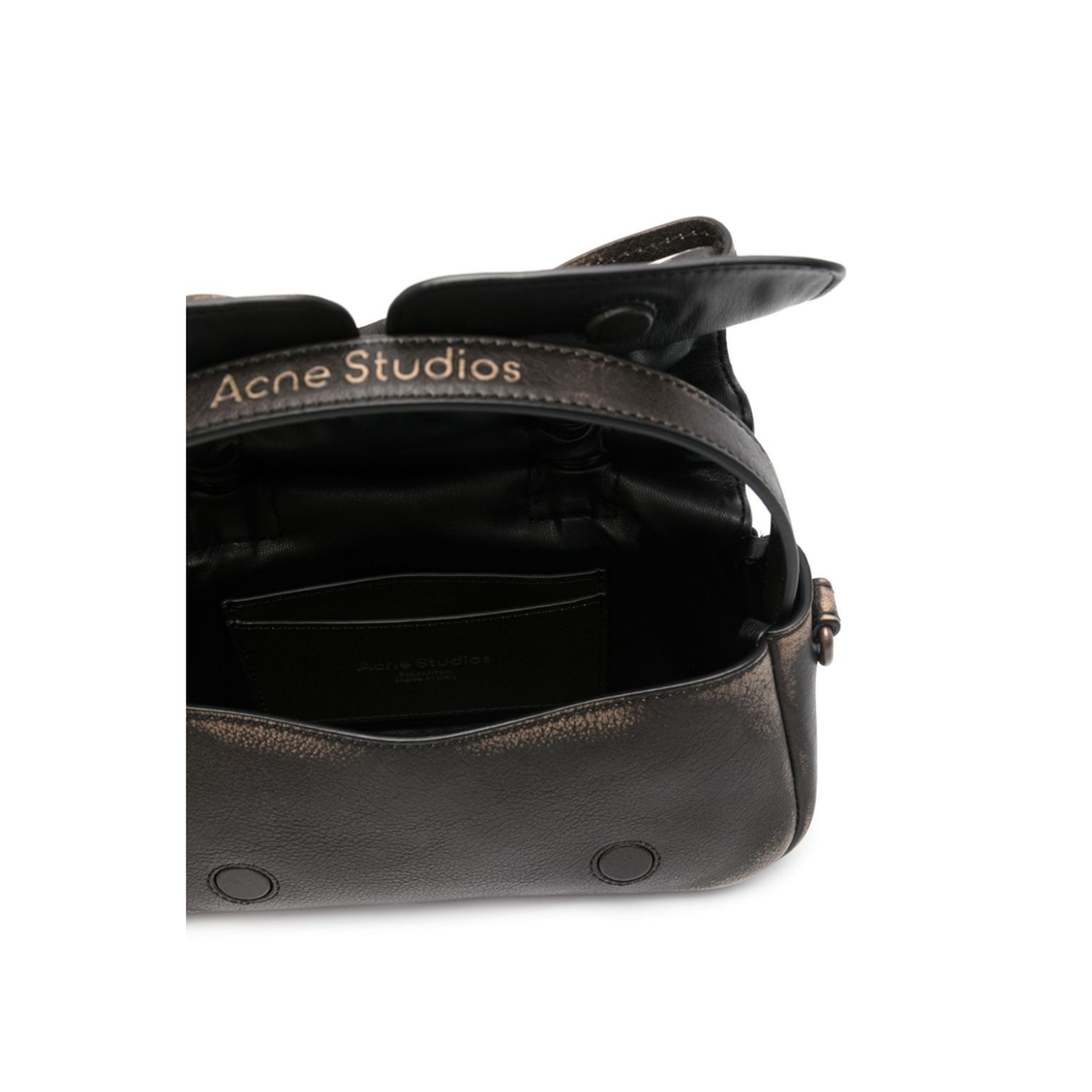 Multipocket Micro Calf Leather Crossbody Bag - Dark Brown/Beige