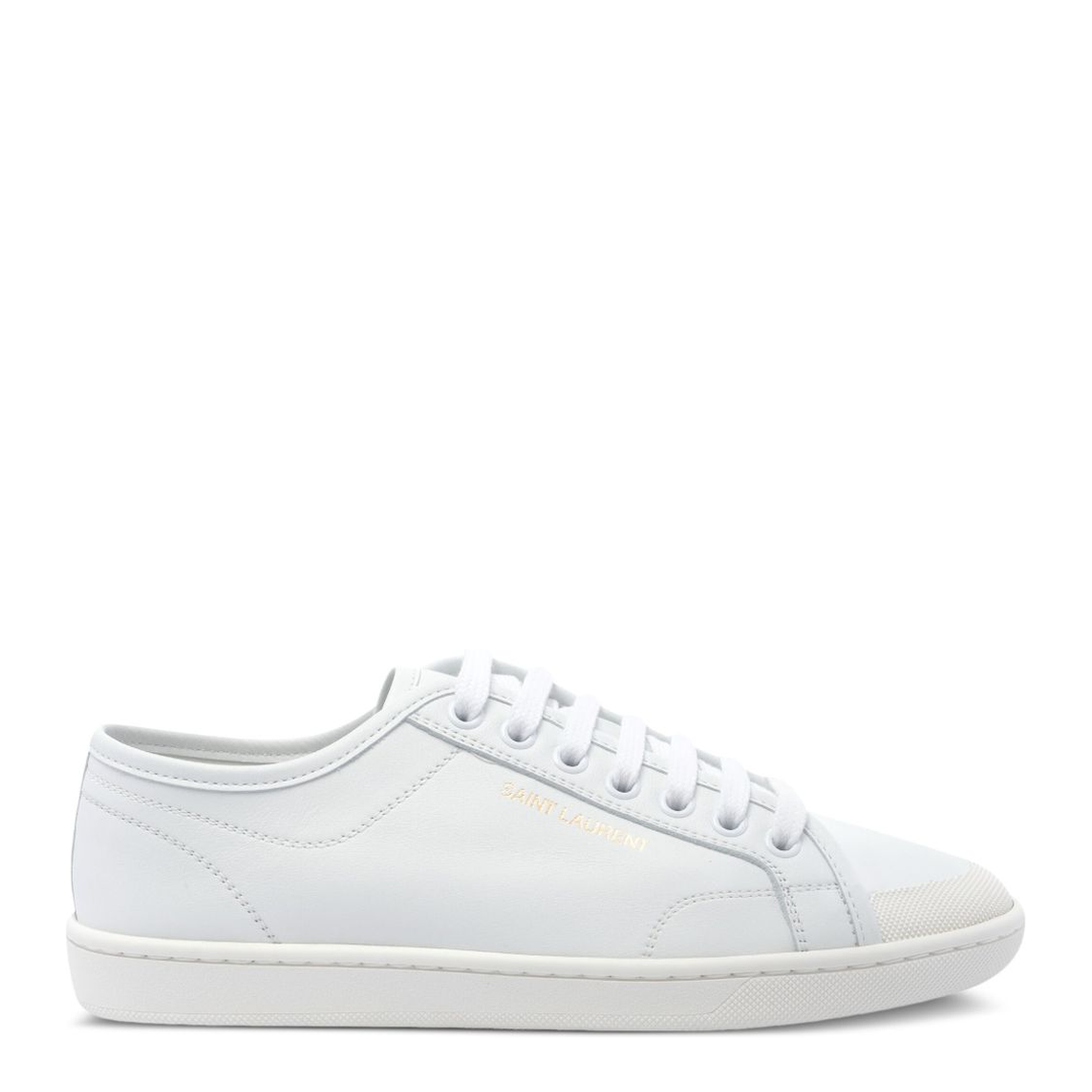Gym Sneakers in Smooth Leather in White