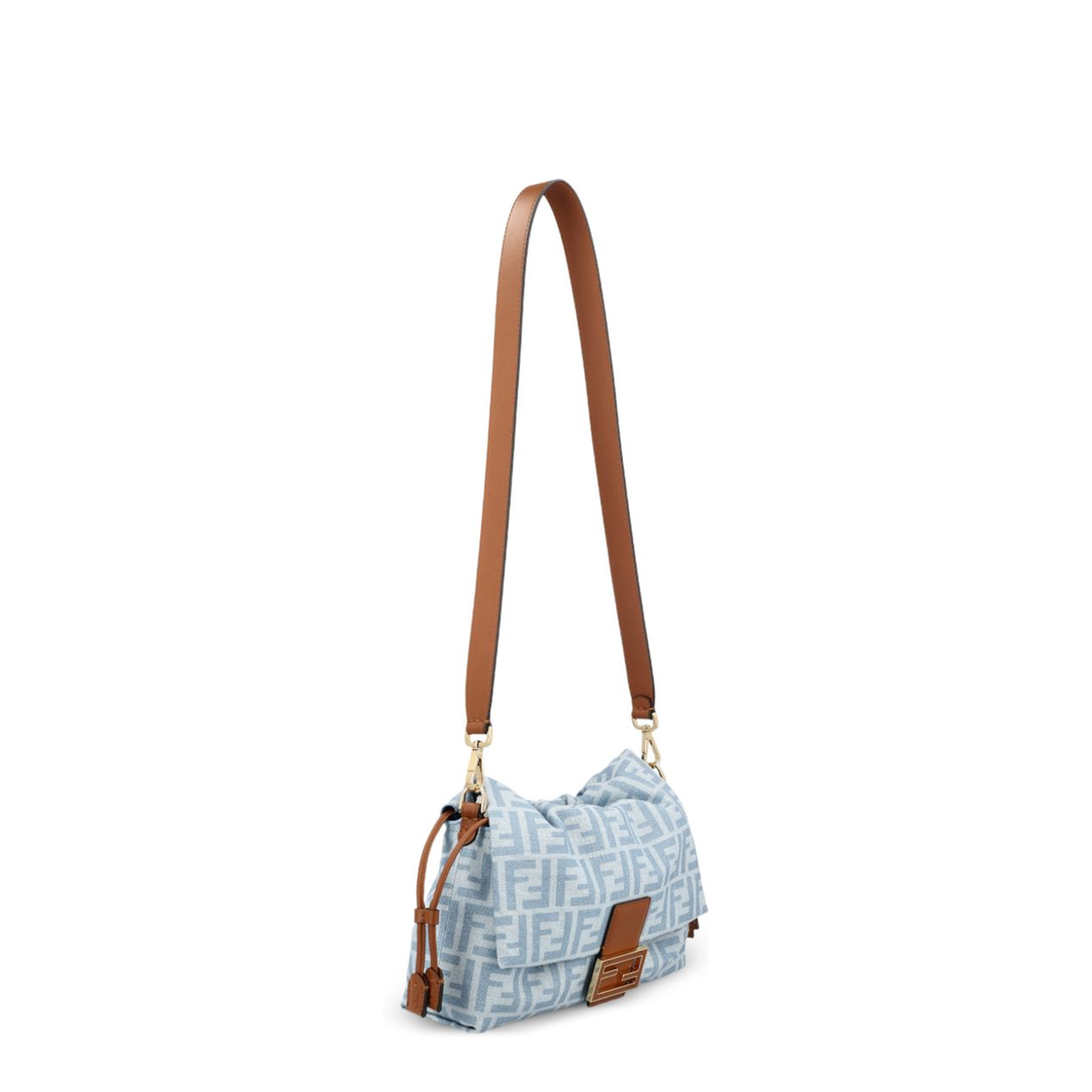 Mamma Baguette Medium Calfskin Shoulder Bag - Light Blue