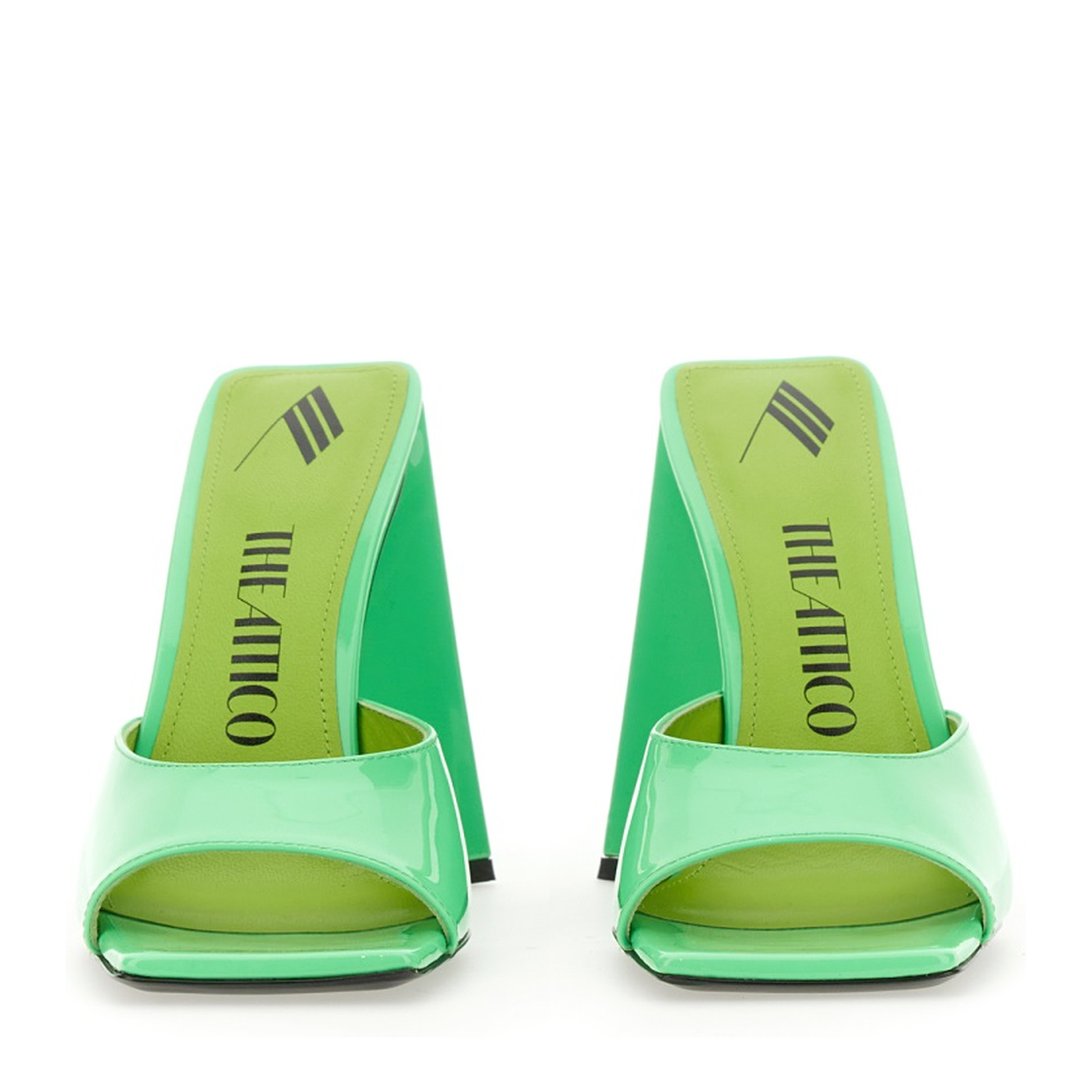 Neon Green Patent Mules