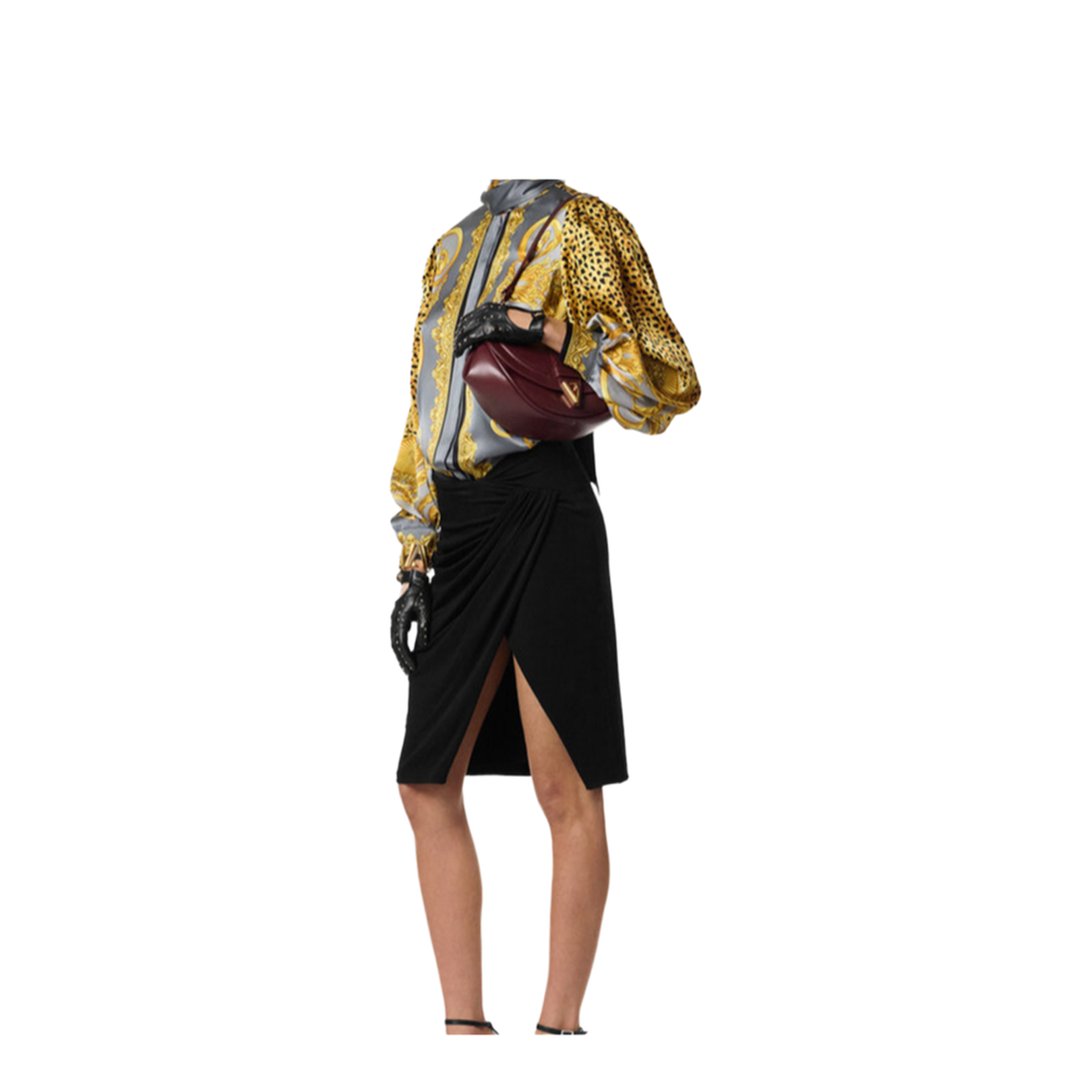 Cheetah Foulard Lavallière Silk Shirt