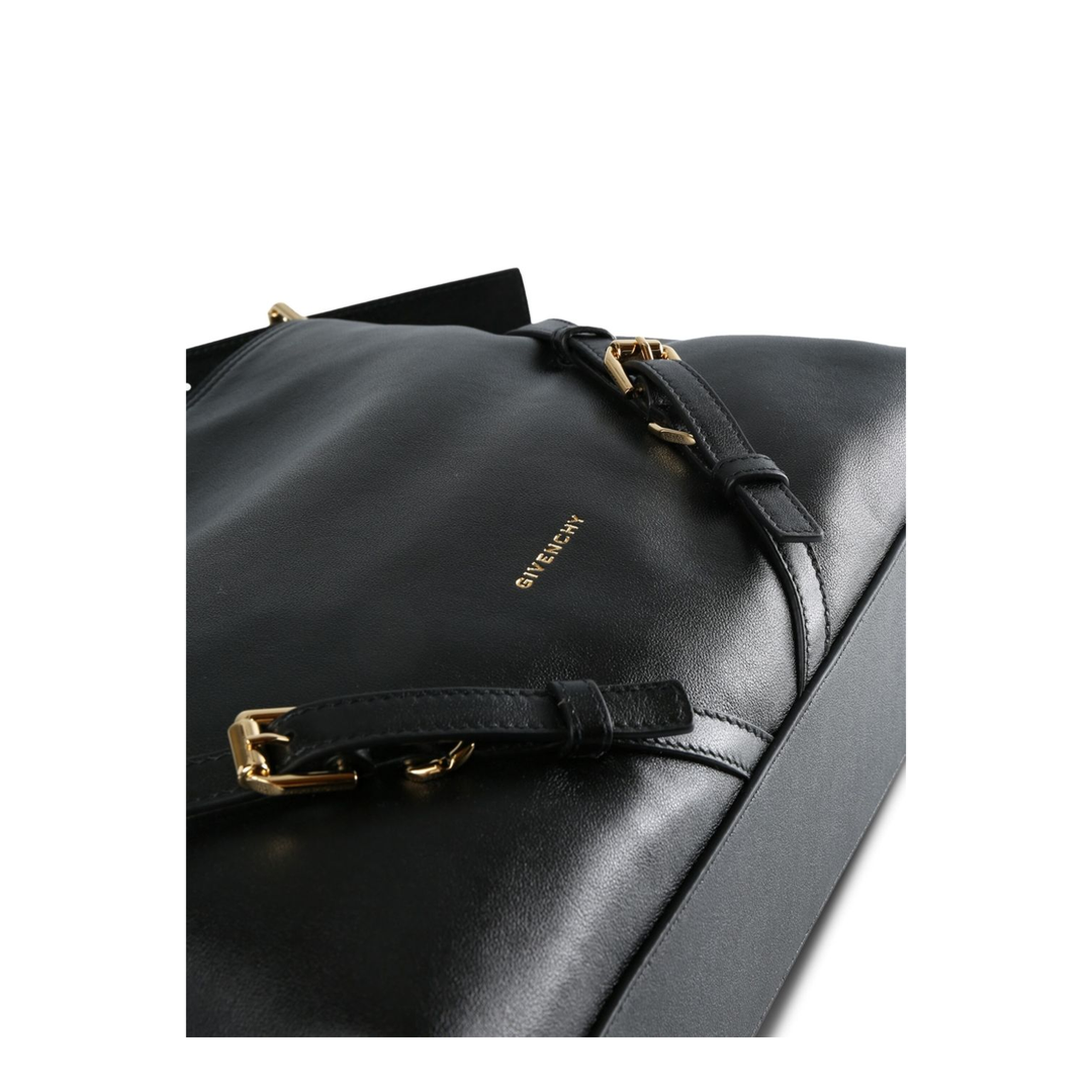 Voyou Medium Shiny Leather Shoulder Bag - Black