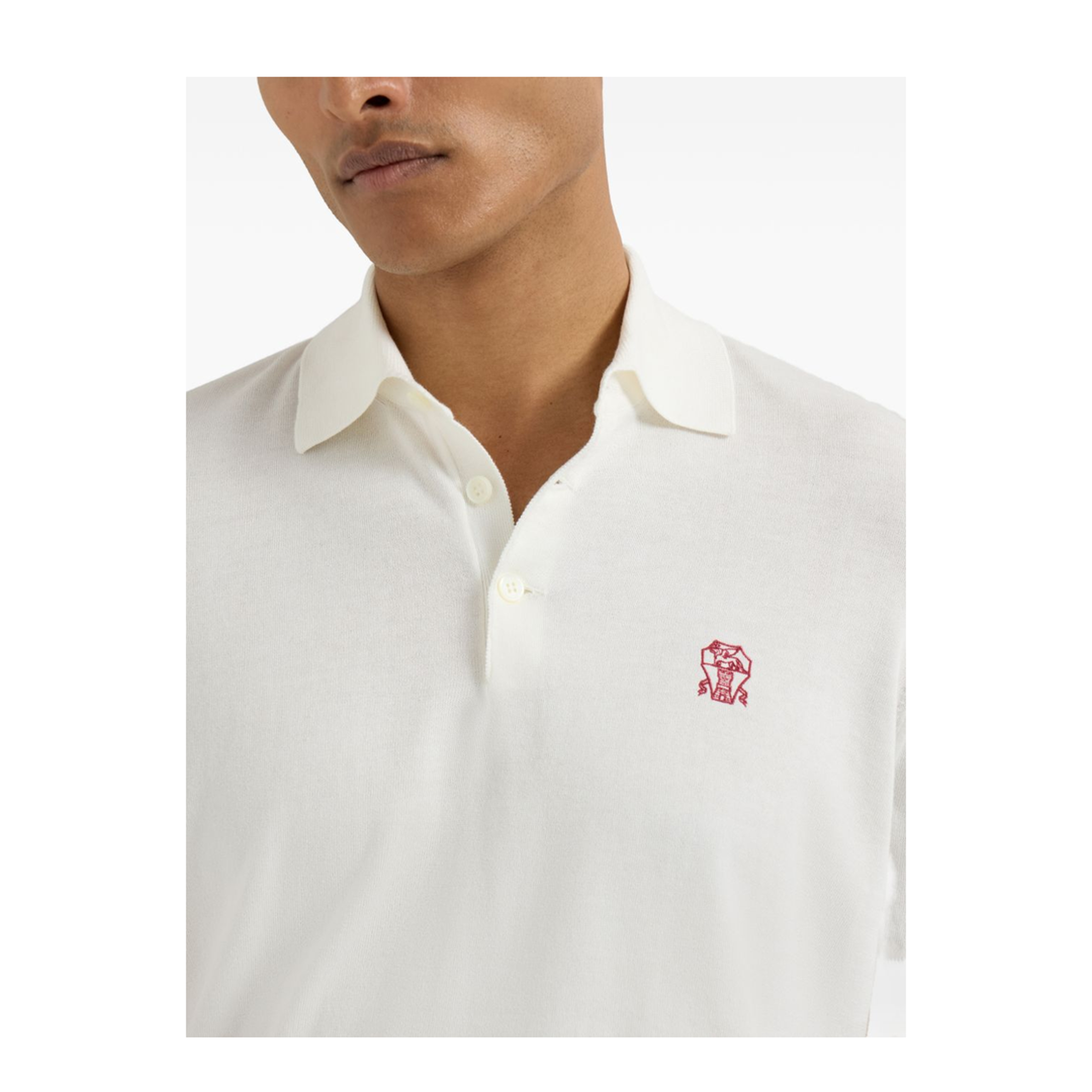 Polo Shirt Cotton Knit White