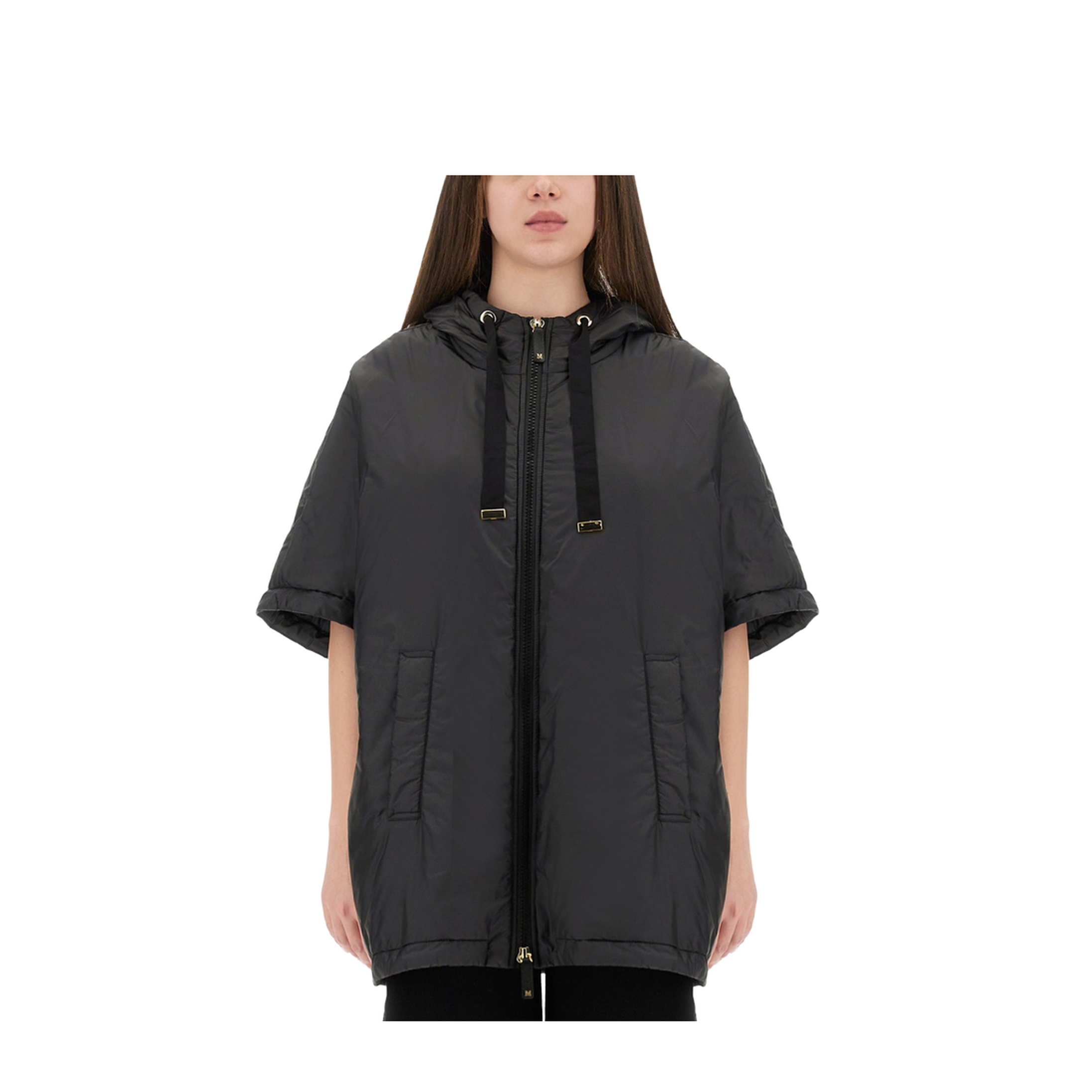 Padded Cape With Hood Coats Black
