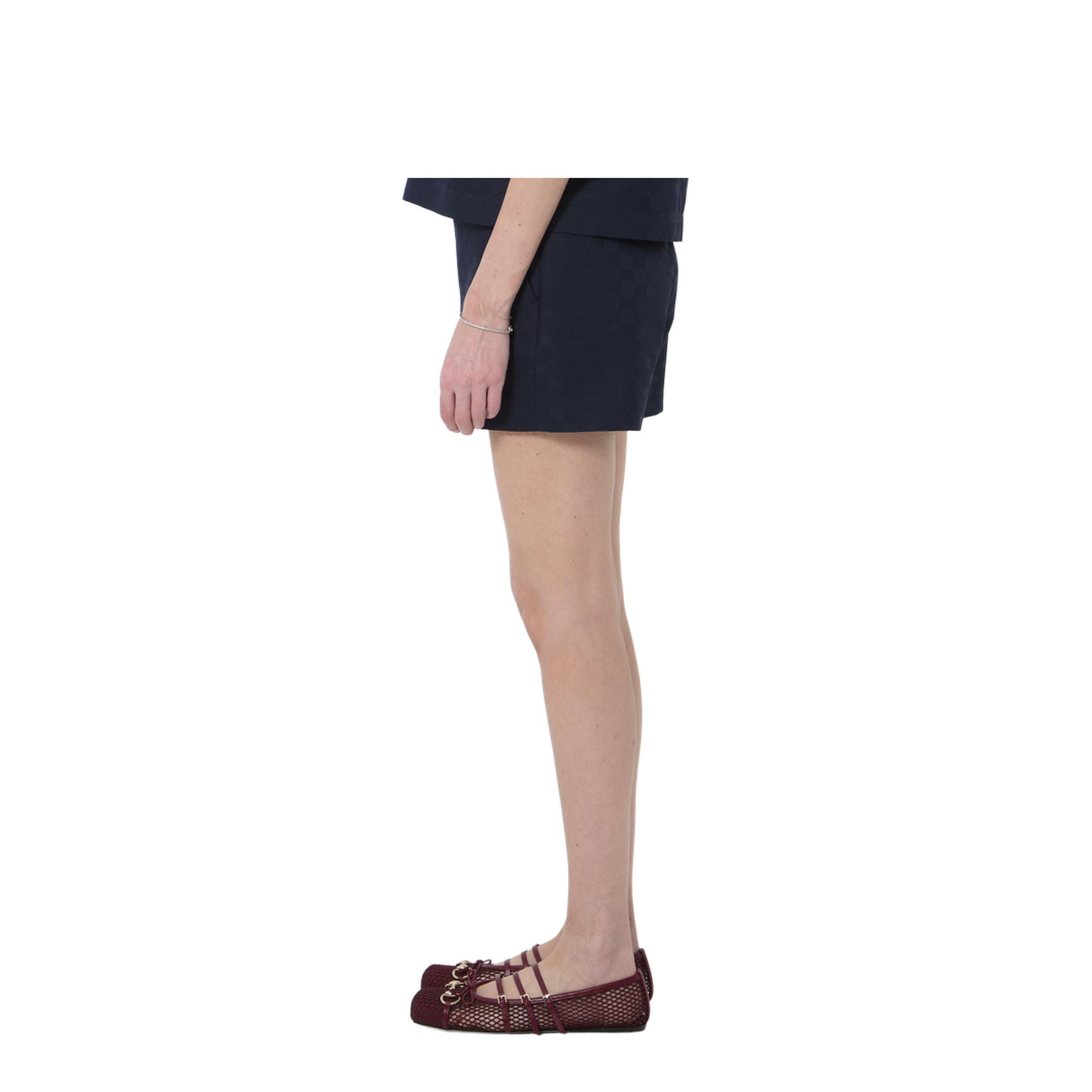 Blue Gg Cotton Gabardine Shorts