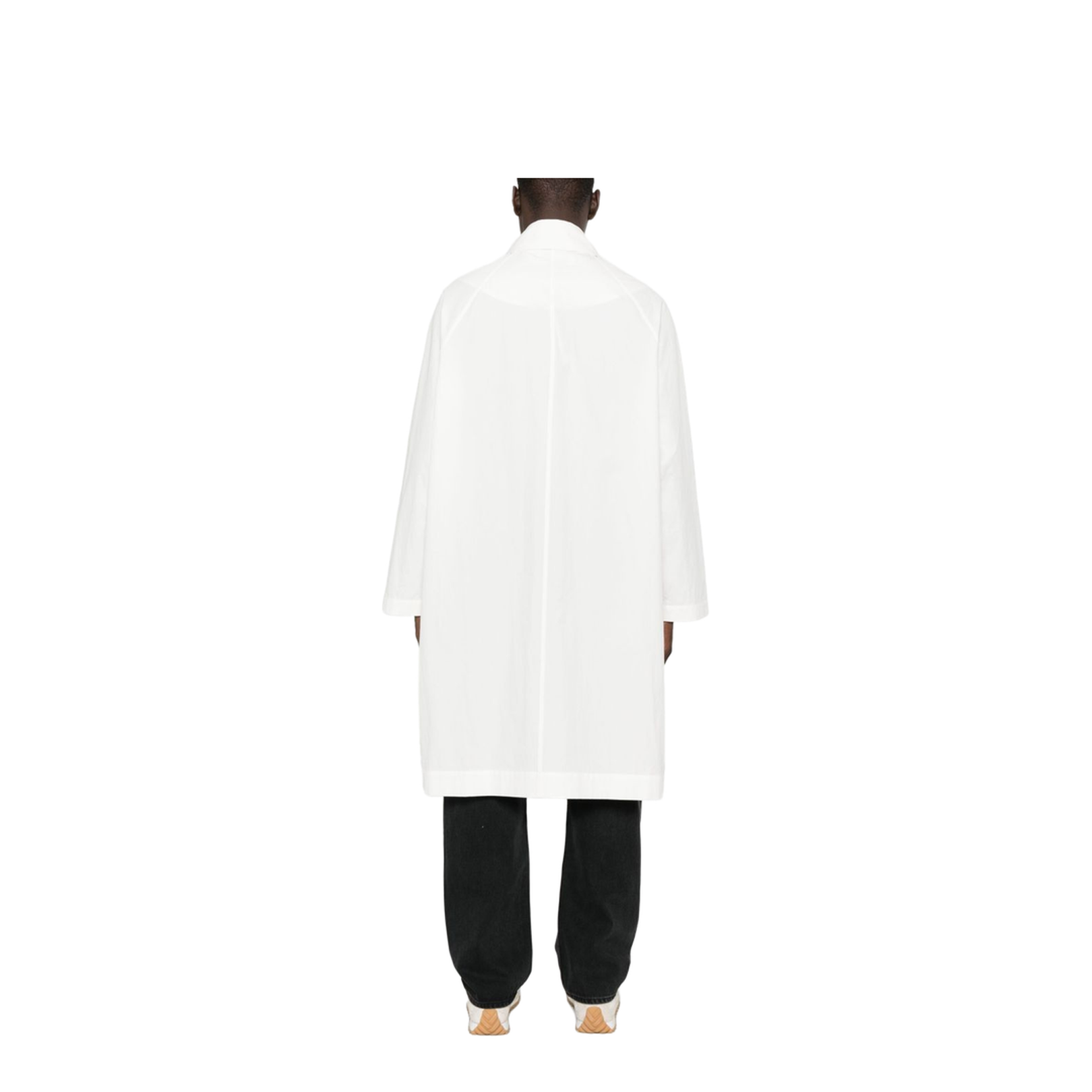 Nylon And Cotton Blend Coat In White