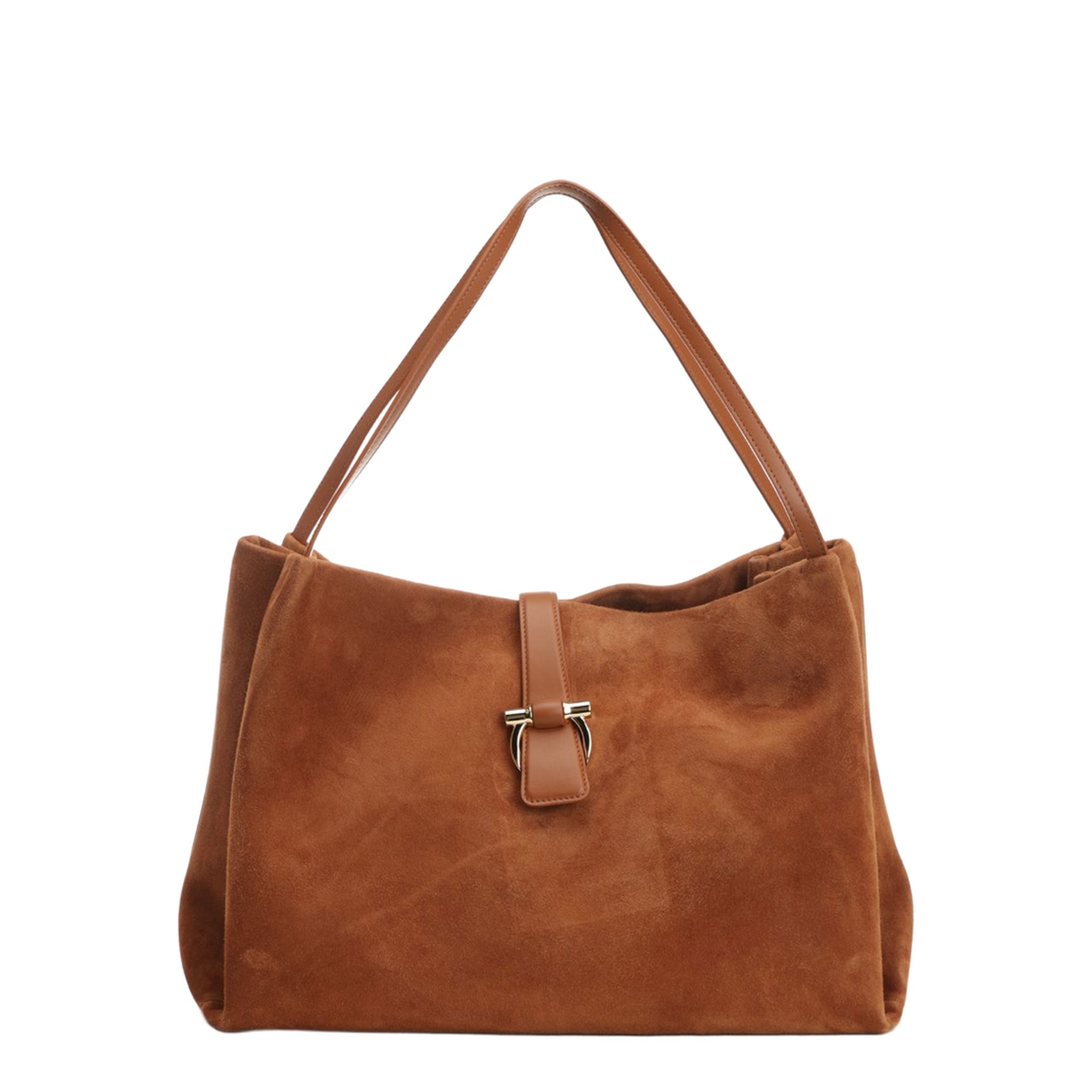 Brown Goatskin Suede Tote Bag