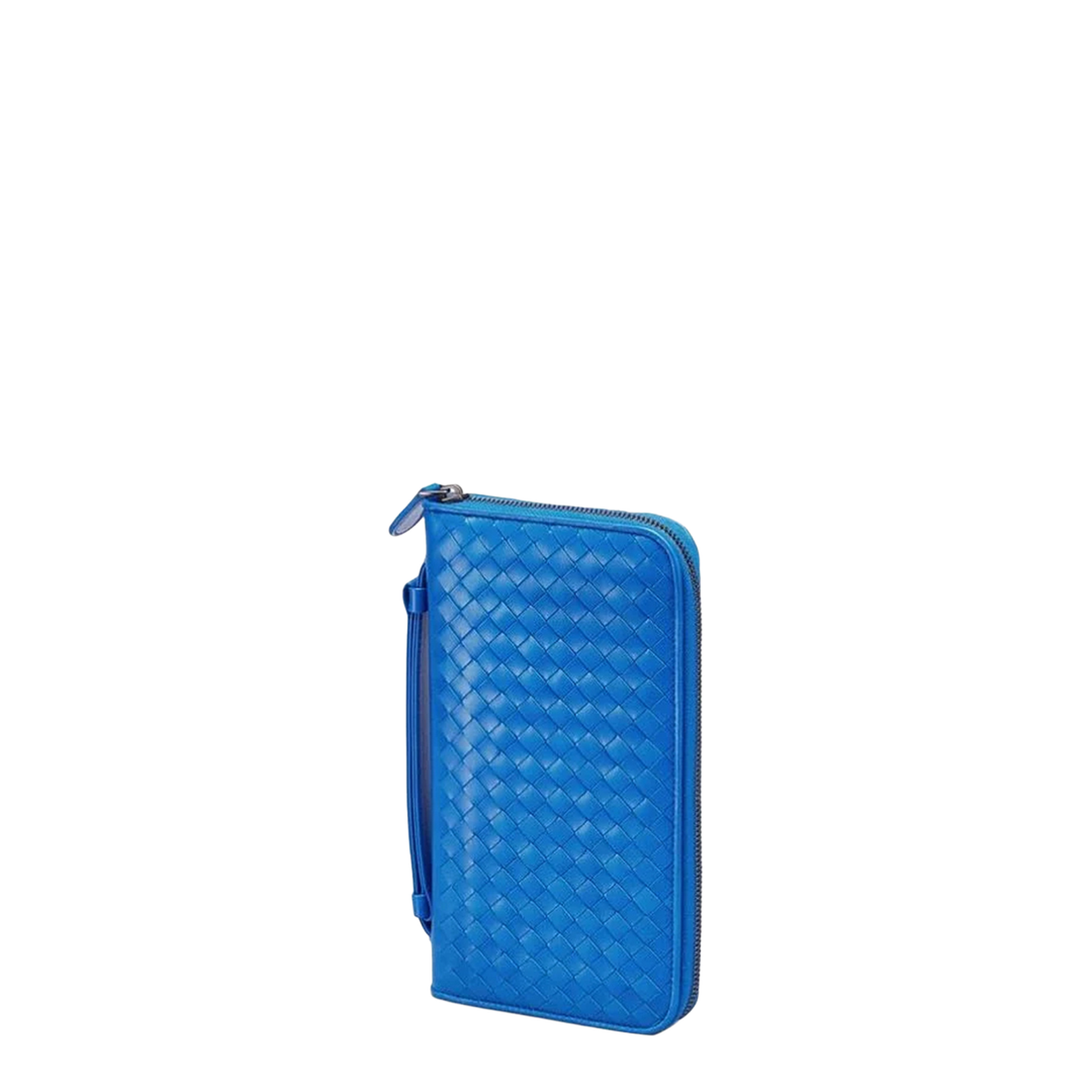 Intrecciato Leather Wallet - Blue