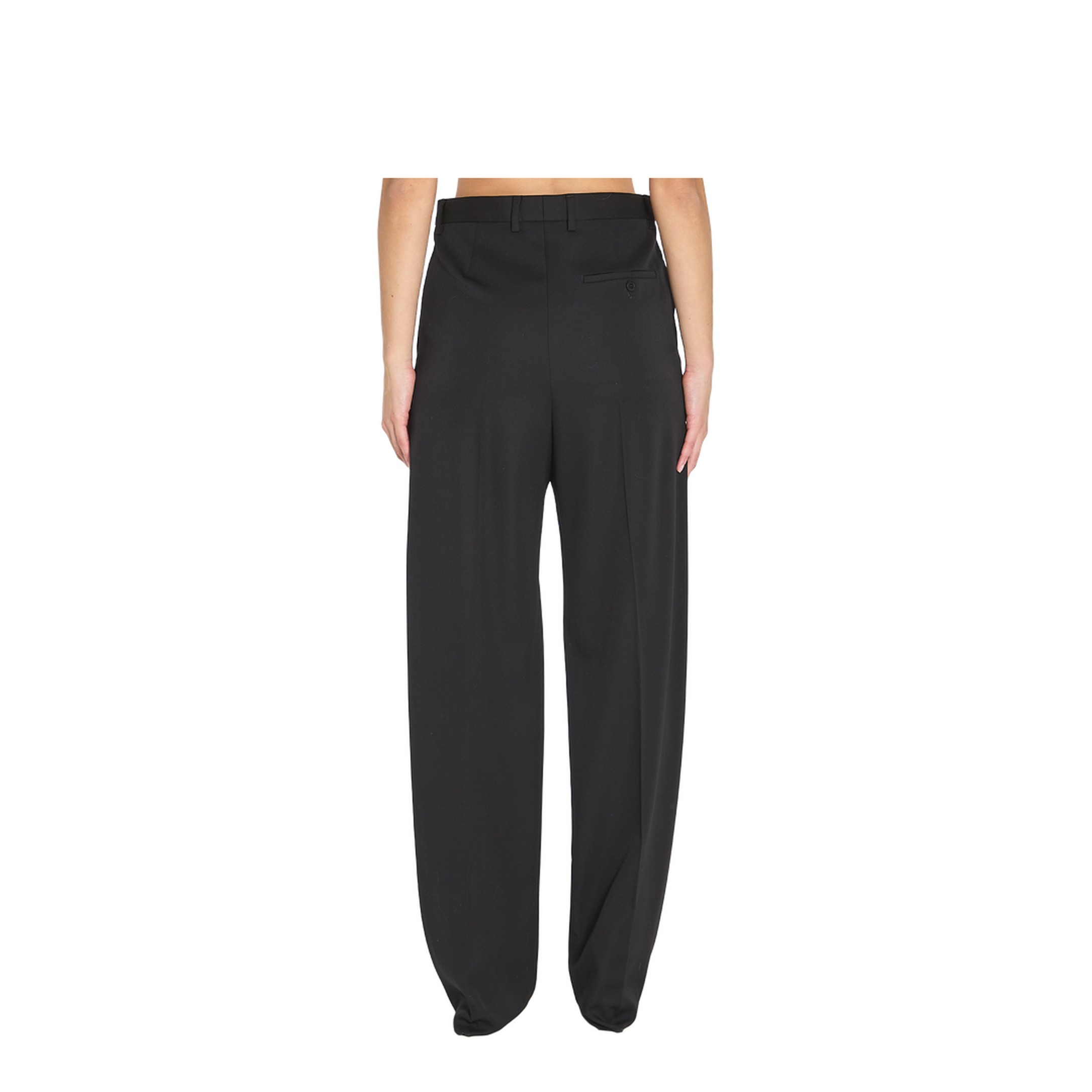 Black Wool Wide-Leg Pant