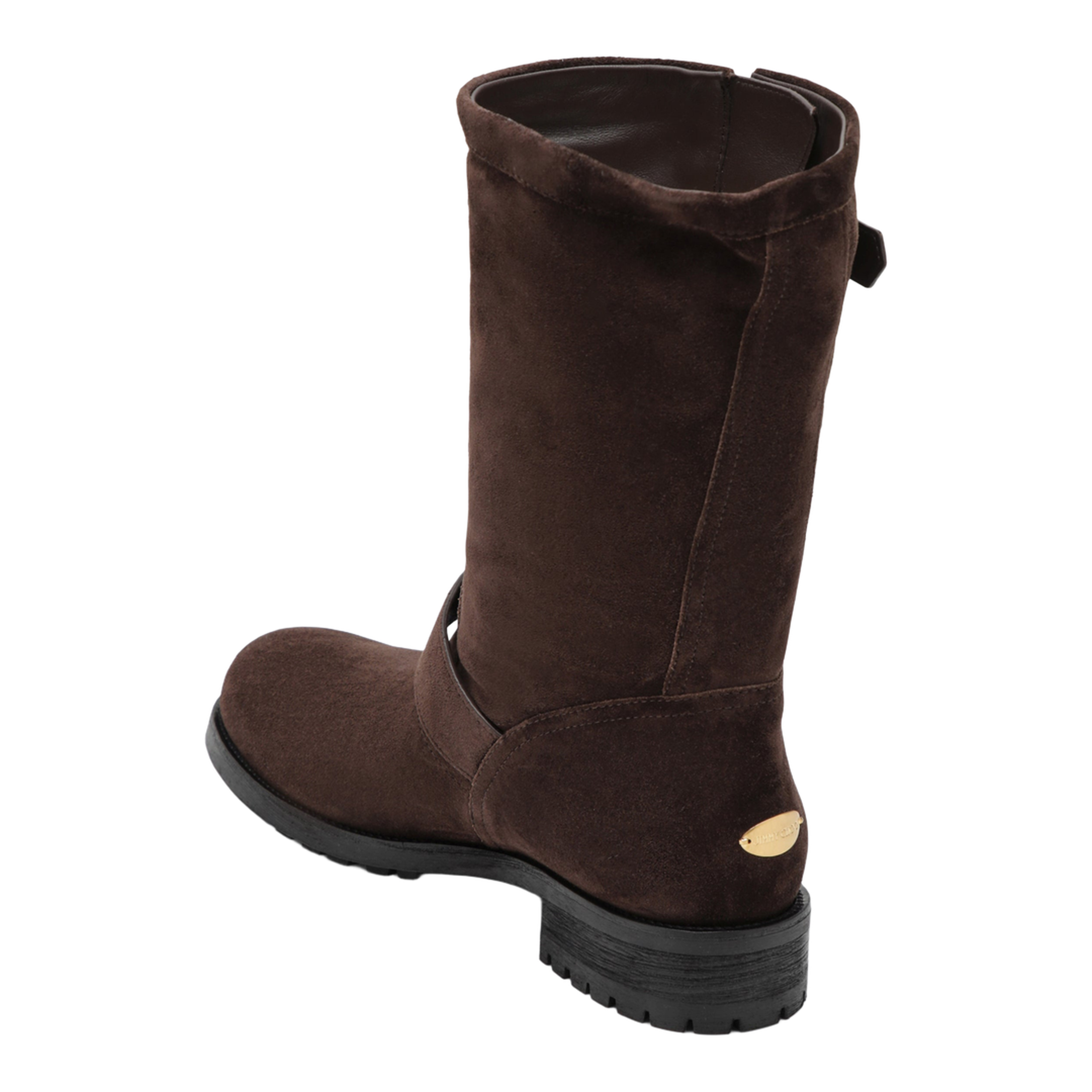 MAYFEYR - Jimmy Choo - Chocolate Suede Biker Boots - BIKERMIDSVV025623