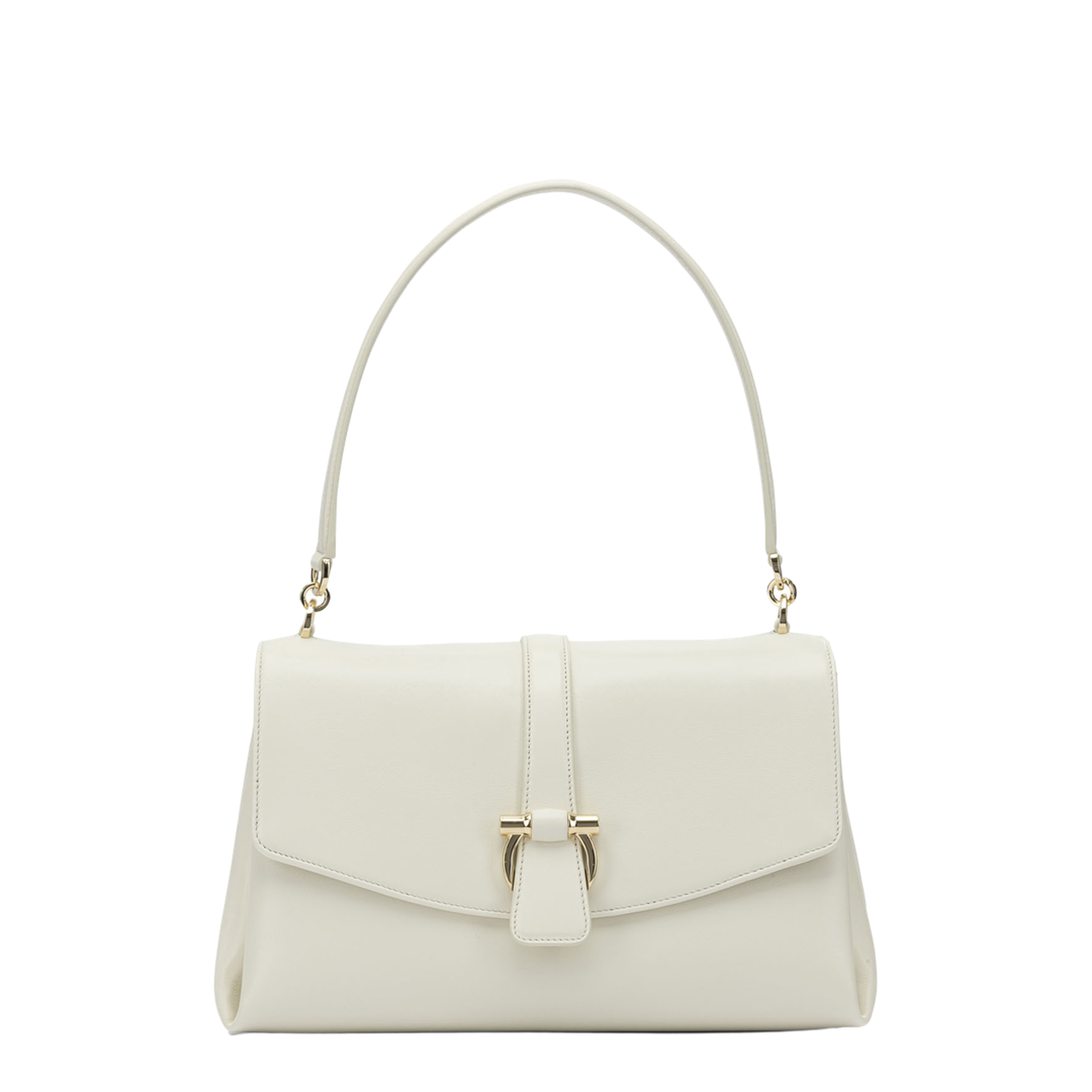 Leather Shoulder Bag White