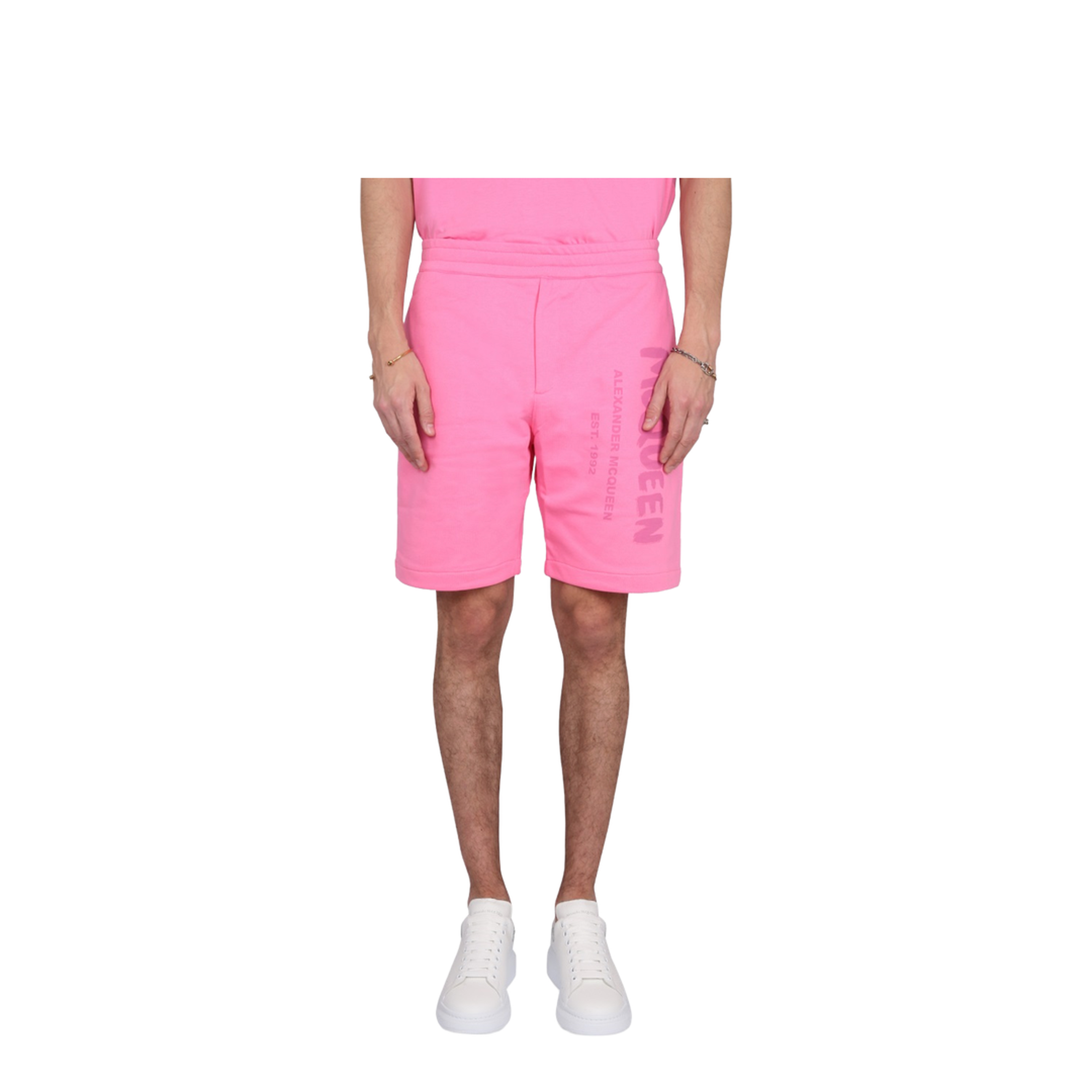 Bermuda Shorts with Graffiti Logo Print