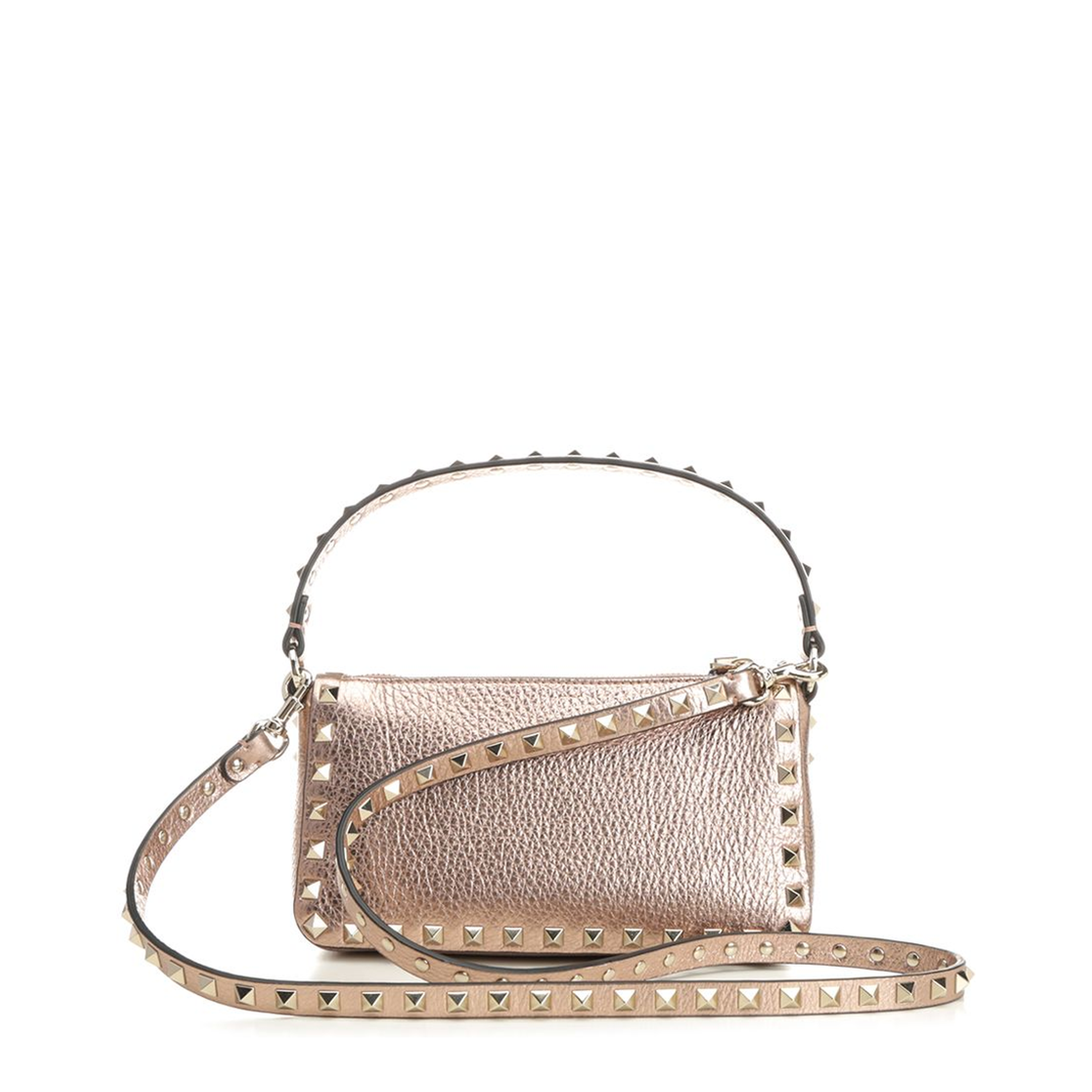 SMALL SHOULDER BAG | ROCKSTUD | VIT.ST.ALCE LAMINATO UNLINED/PLAT.STUDS