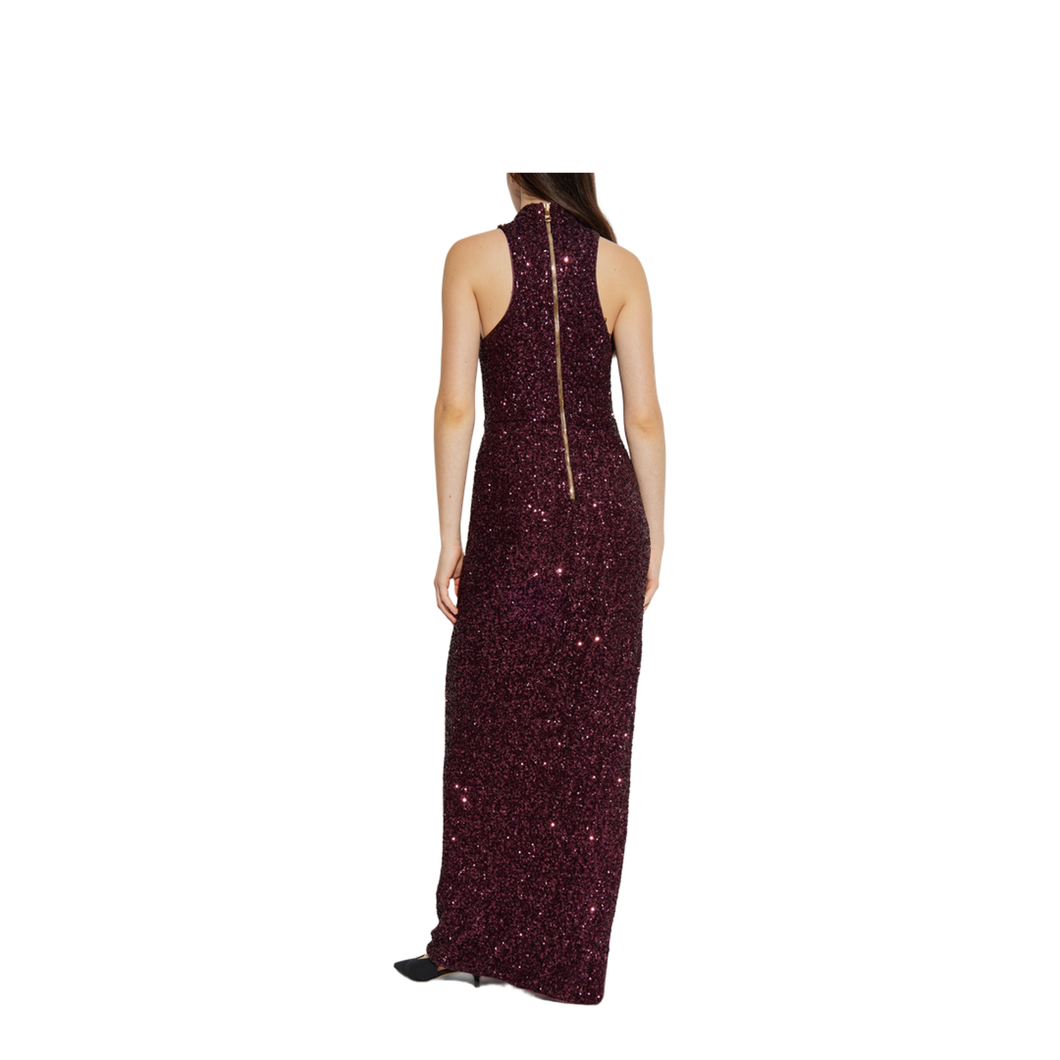 Long Sleeveless Sequin Dress