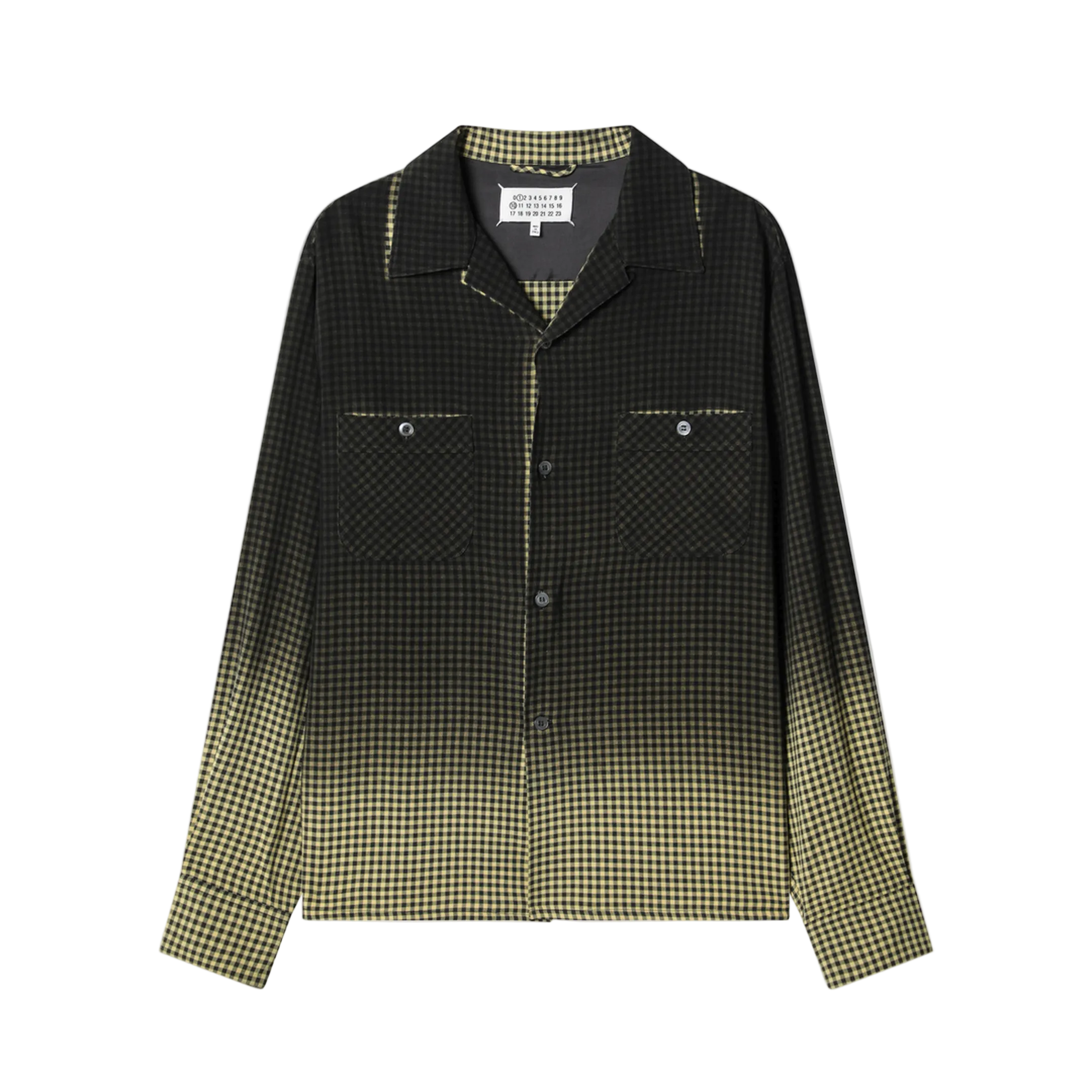 Gradient Check Viscose Shirt In Yellow And Black